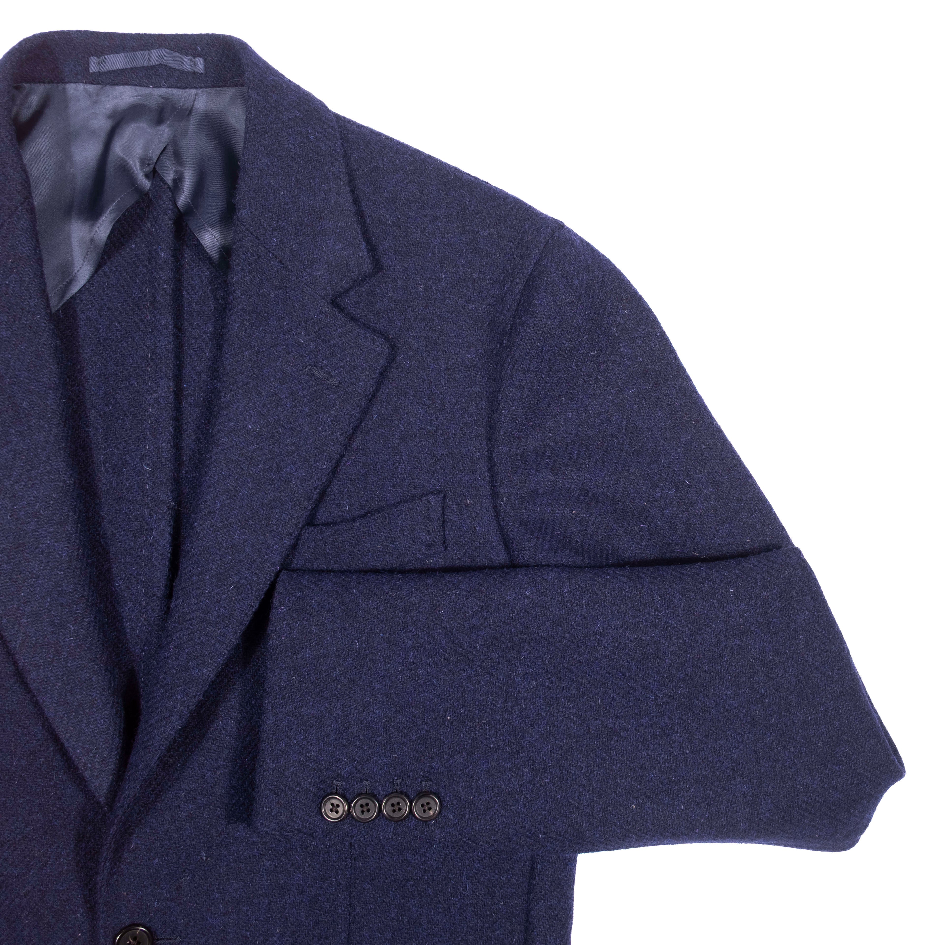 Neapolitan Hand Tailored Blue Harris Tweed Twill Sport Coat Sz 48