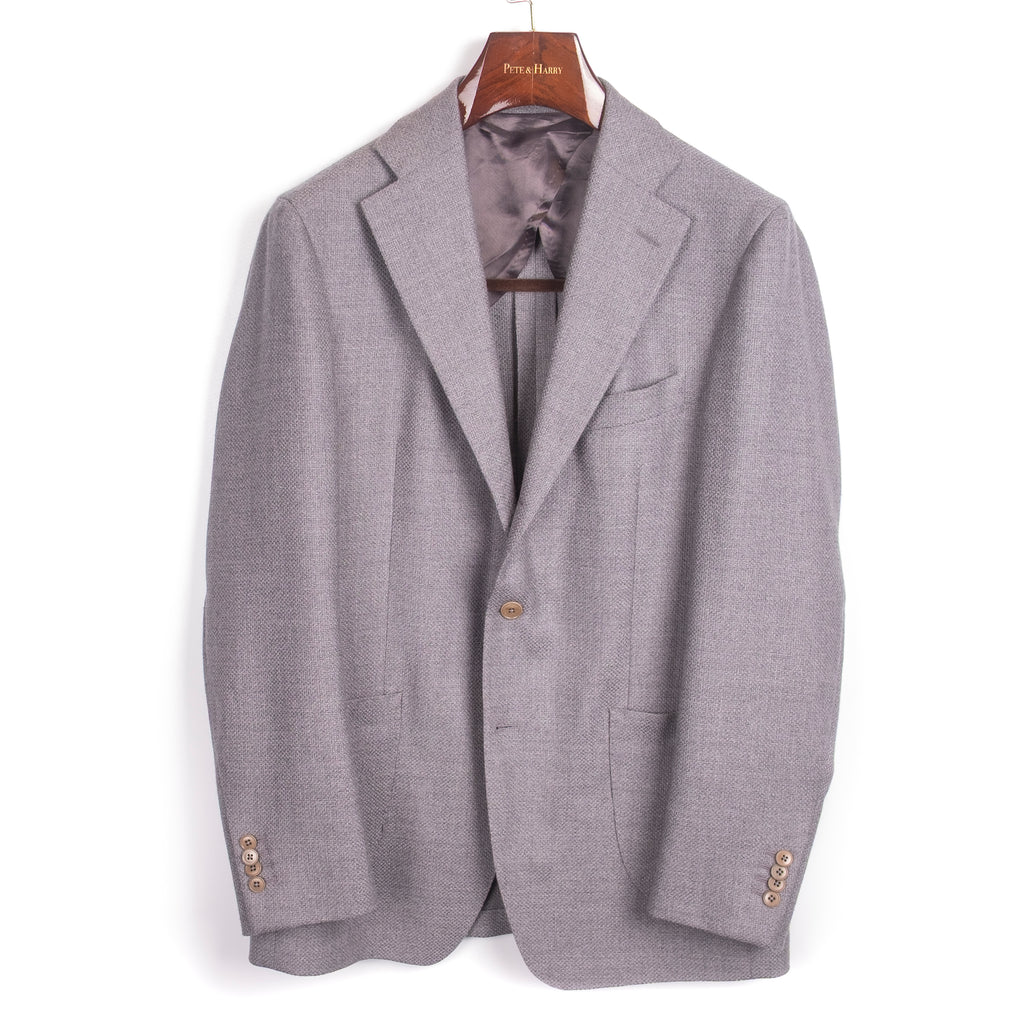 Grey Textured Patch Pocket Sport Coat