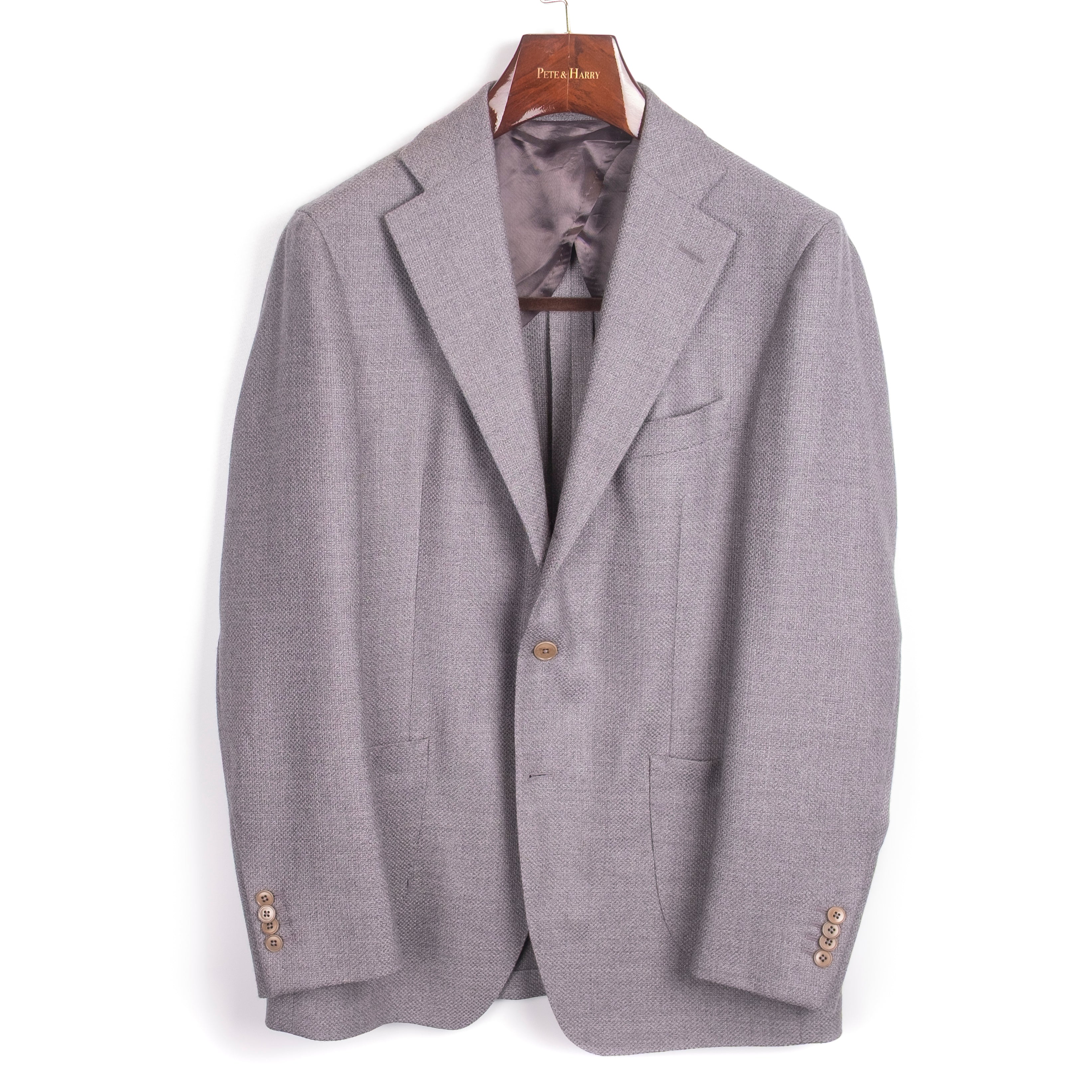 Grey Textured Patch Pocket Sport Coat
