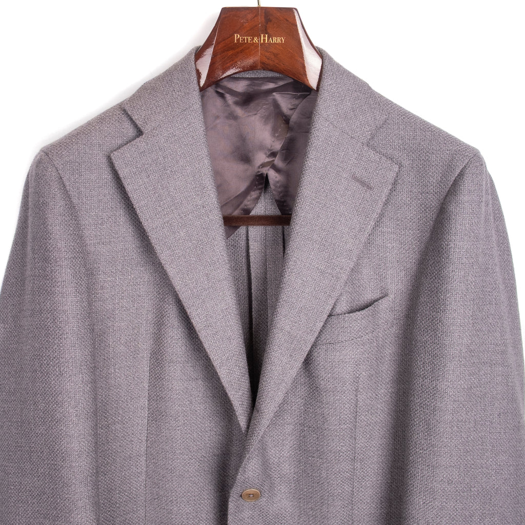 Grey Textured Patch Pocket Sport Coat