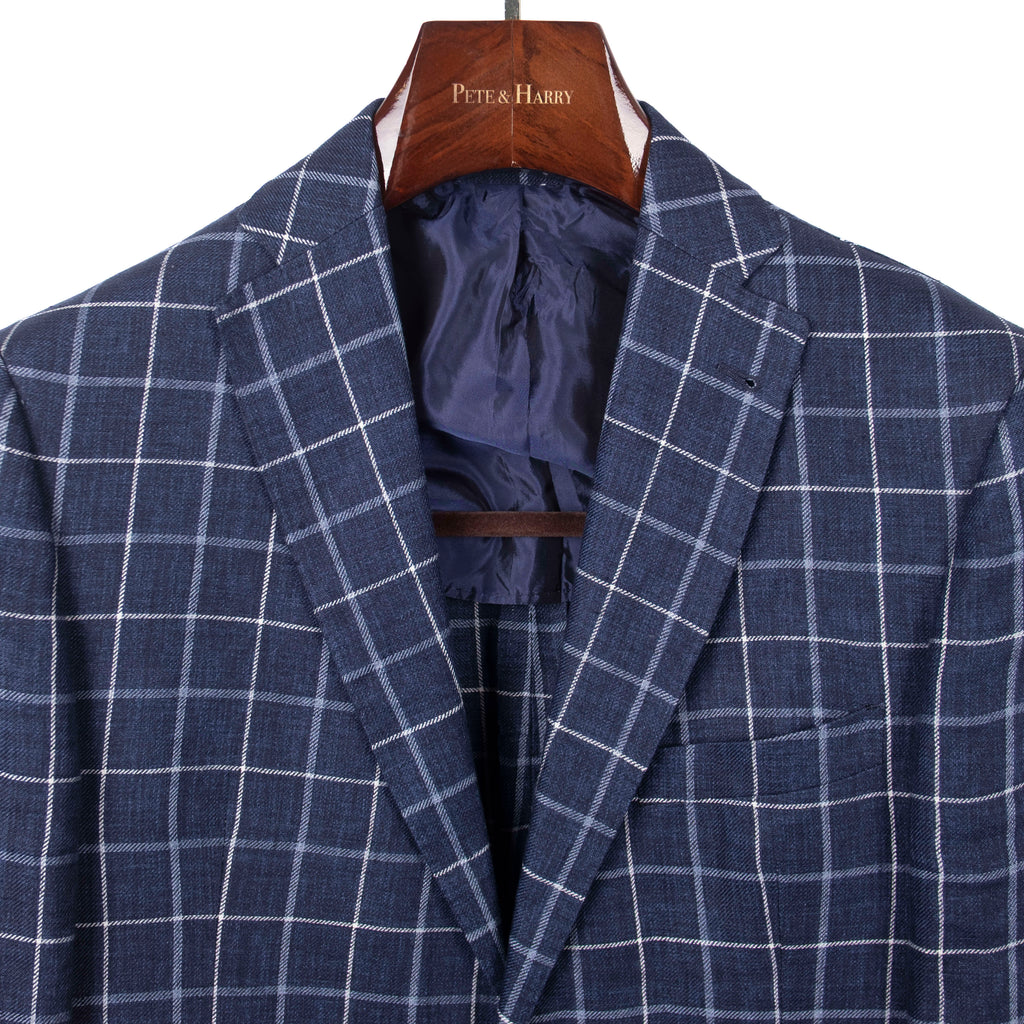 Blue Checked Linen Sport Coat