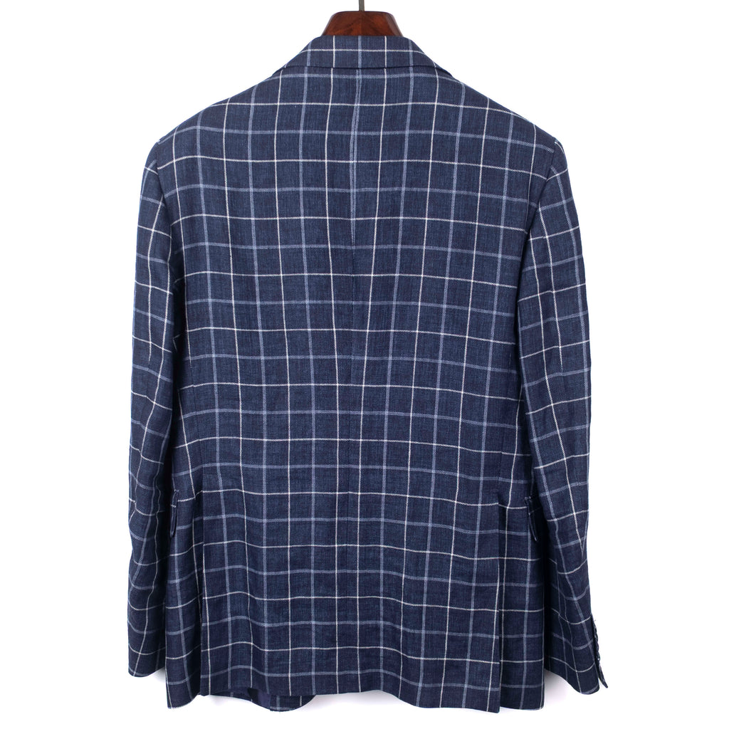 Blue Checked Linen Sport Coat