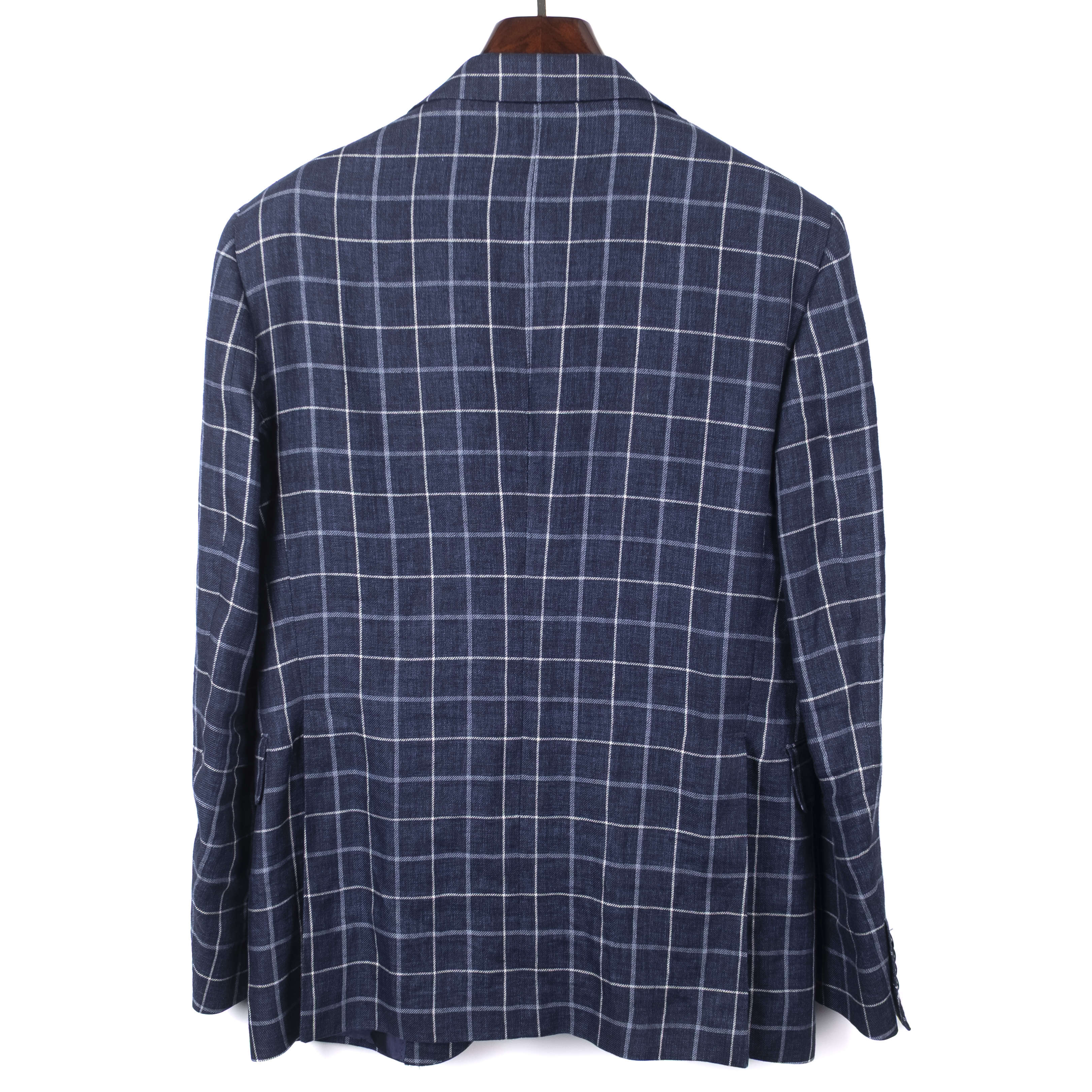 Blue Checked Linen Sport Coat
