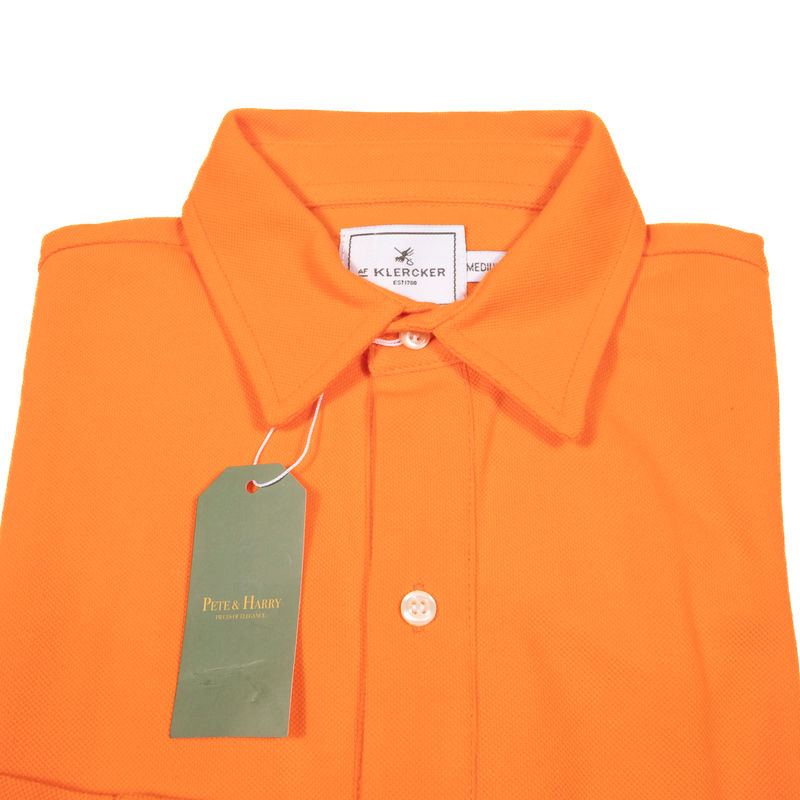 Orange Long Sleeve Polo Shirt