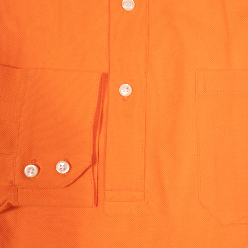 Orange Long Sleeve Polo Shirt