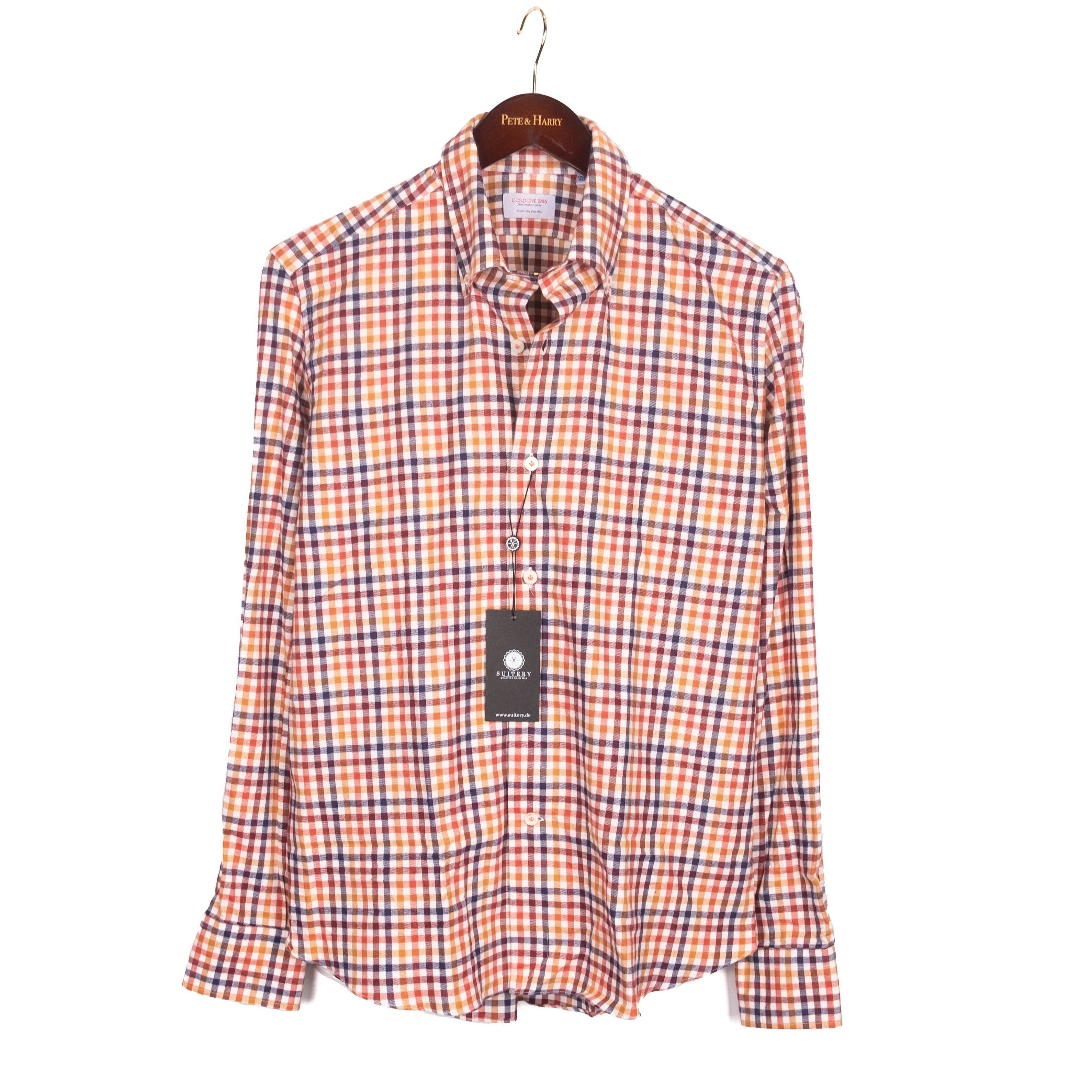 Red, Blue and Orange Gingham Buttondown Shirt