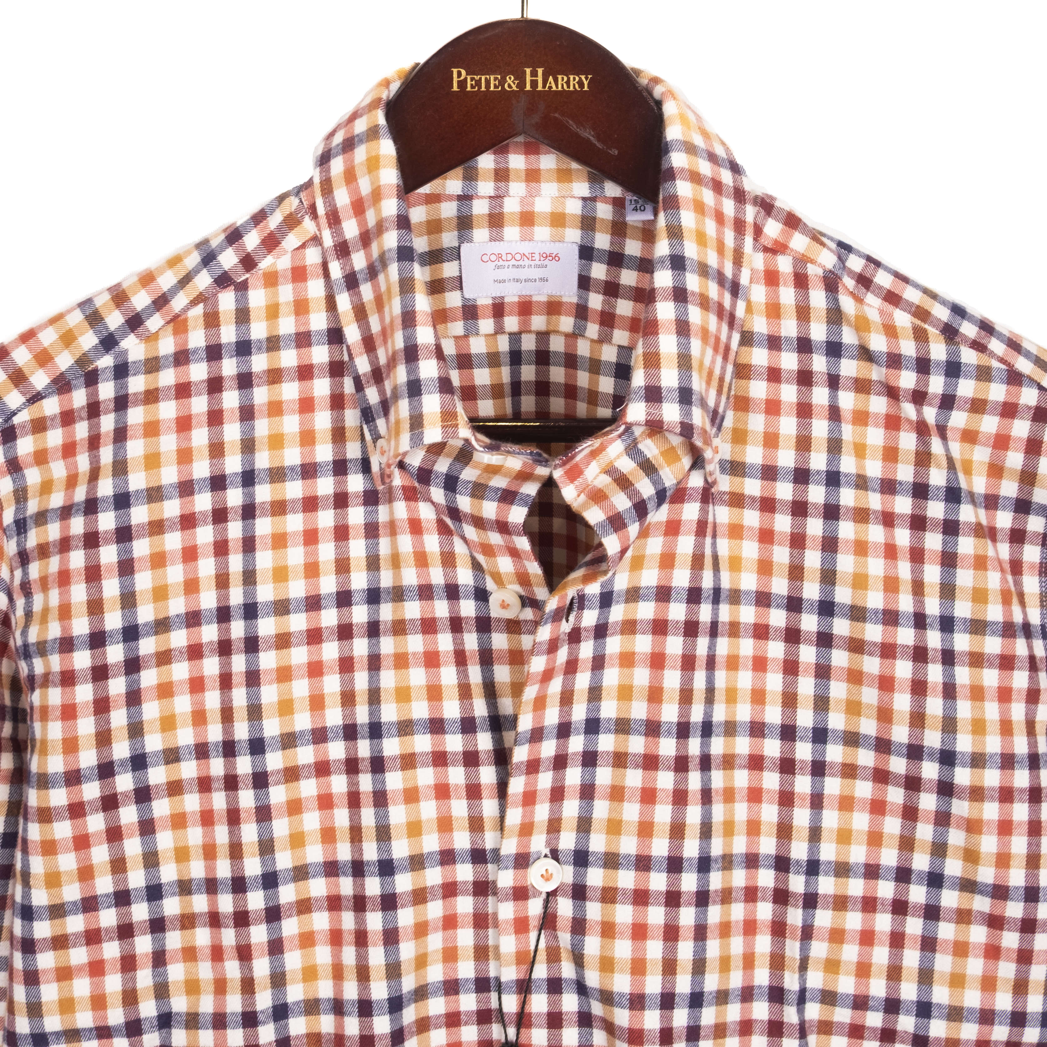 Red, Blue and Orange Gingham Buttondown Shirt