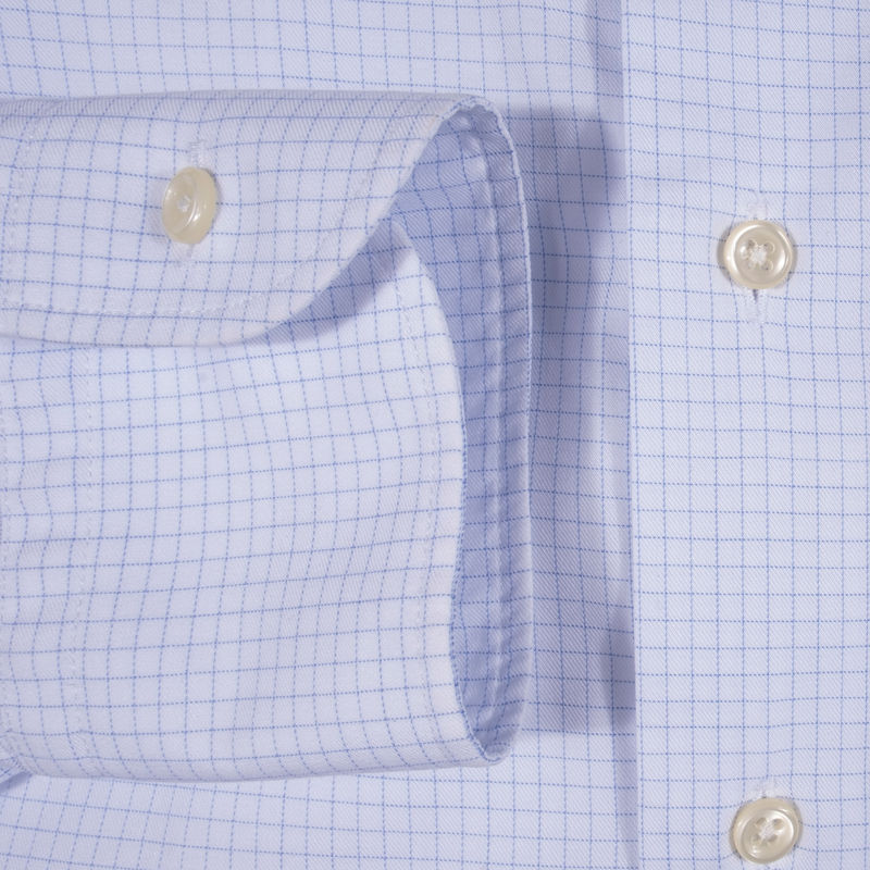 Shirtonomy White with Blue Checks Sz 40.5