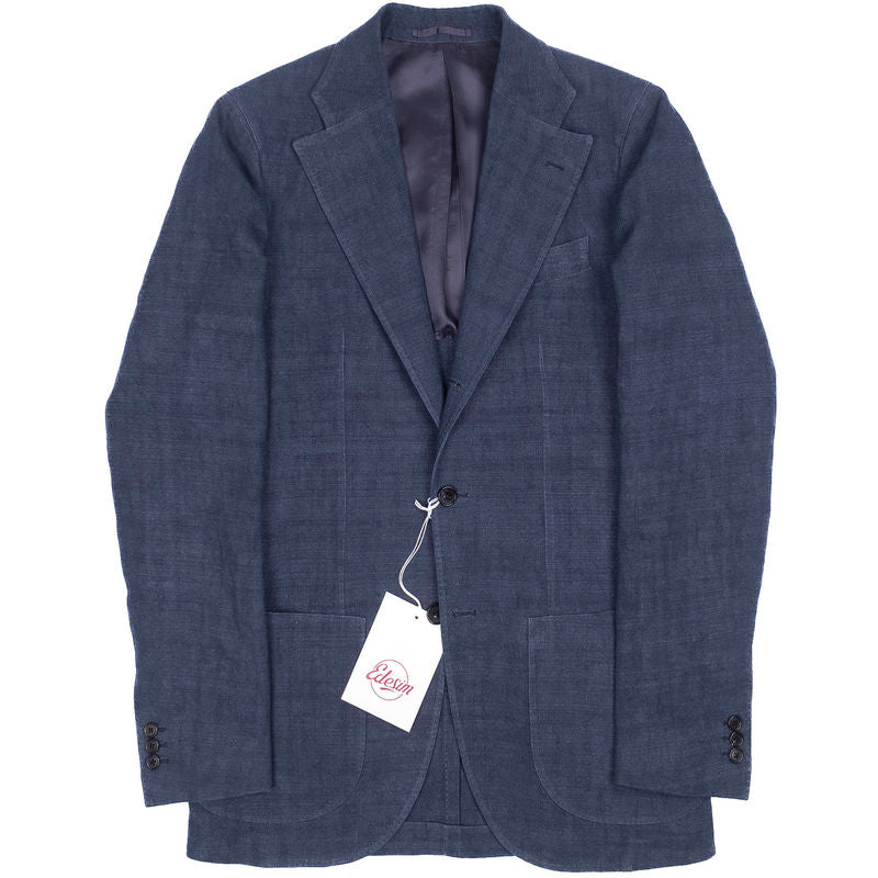 Neapolitan Hand Tailored Blue Hemp Sunrise Capsule Collection Sport Coat Sz 52