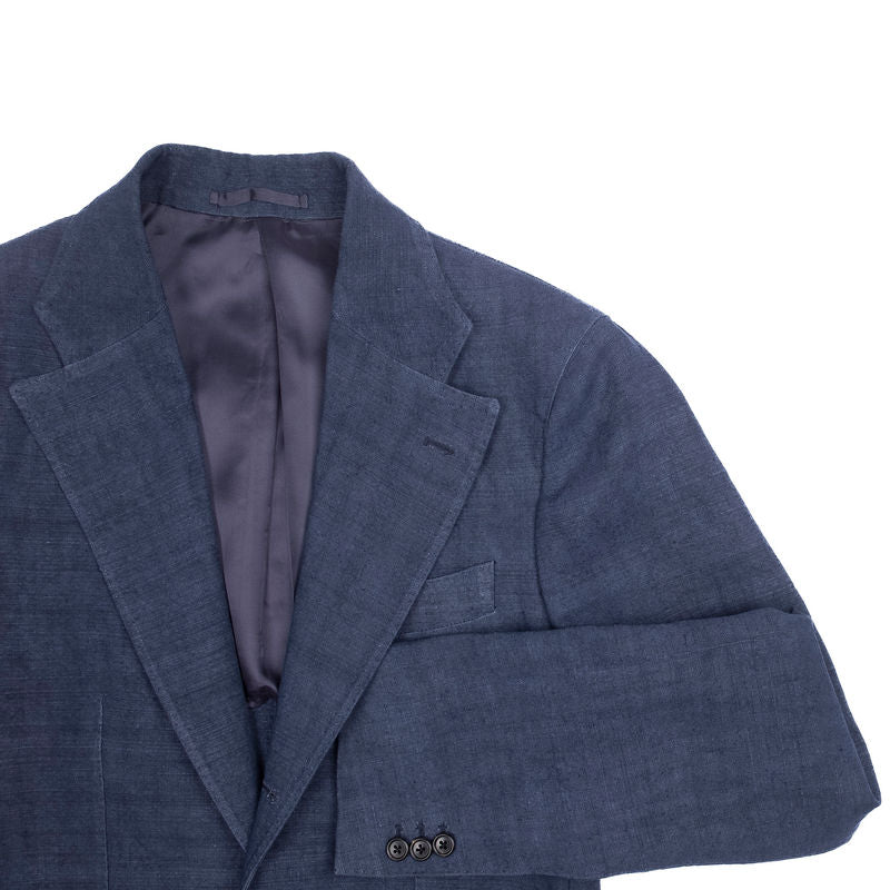 Neapolitan Hand Tailored Blue Hemp Sunrise Capsule Collection Sport Coat Sz 52