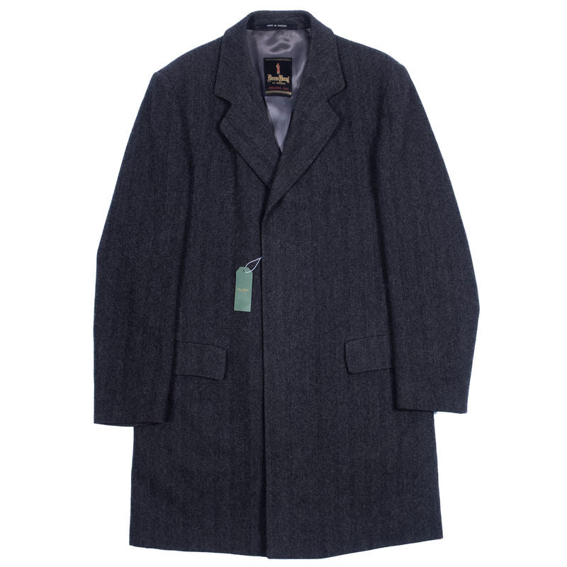 Dress Borni Grey Herringbone Coat Sz 50