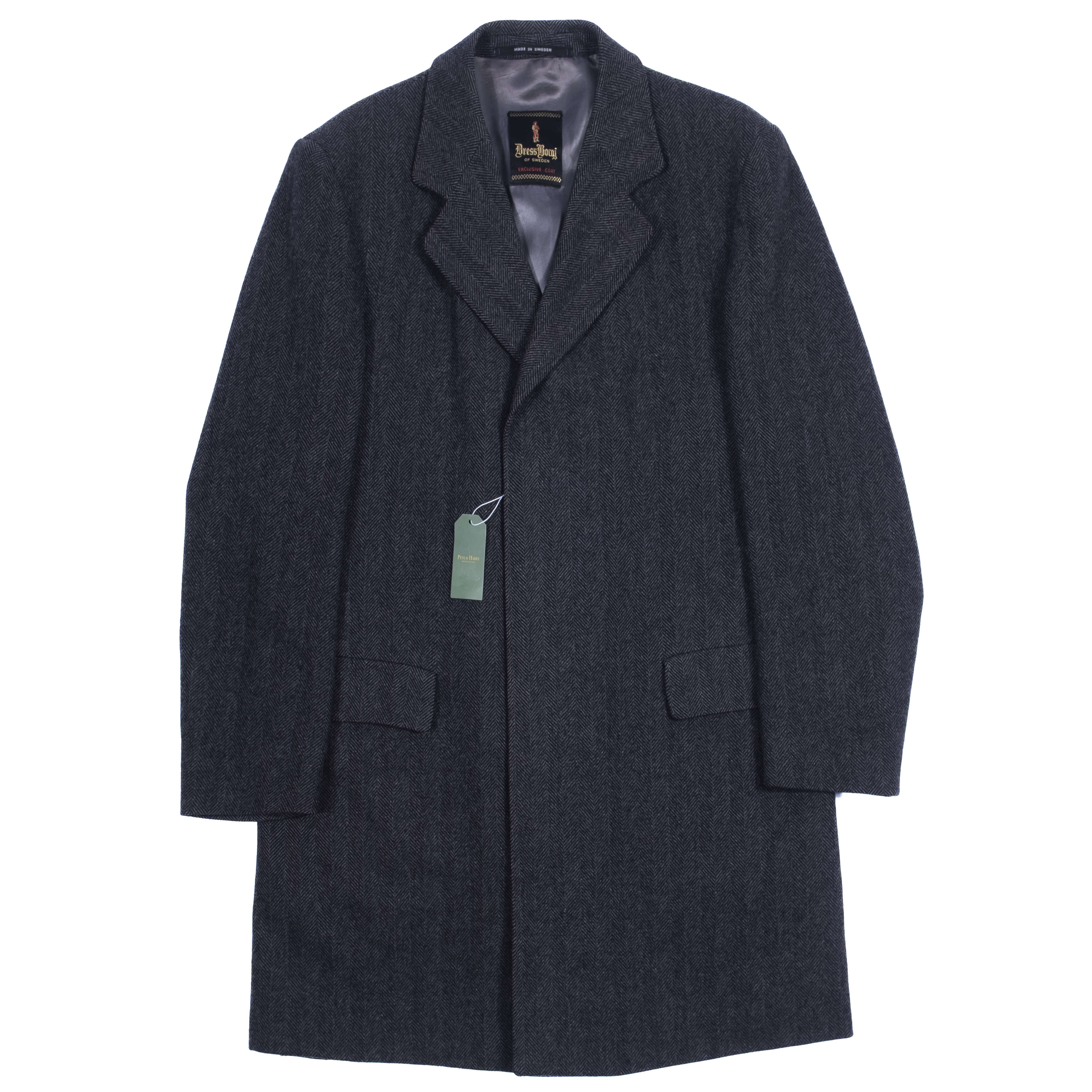 Dress Borni Grey Herringbone Coat Sz 50