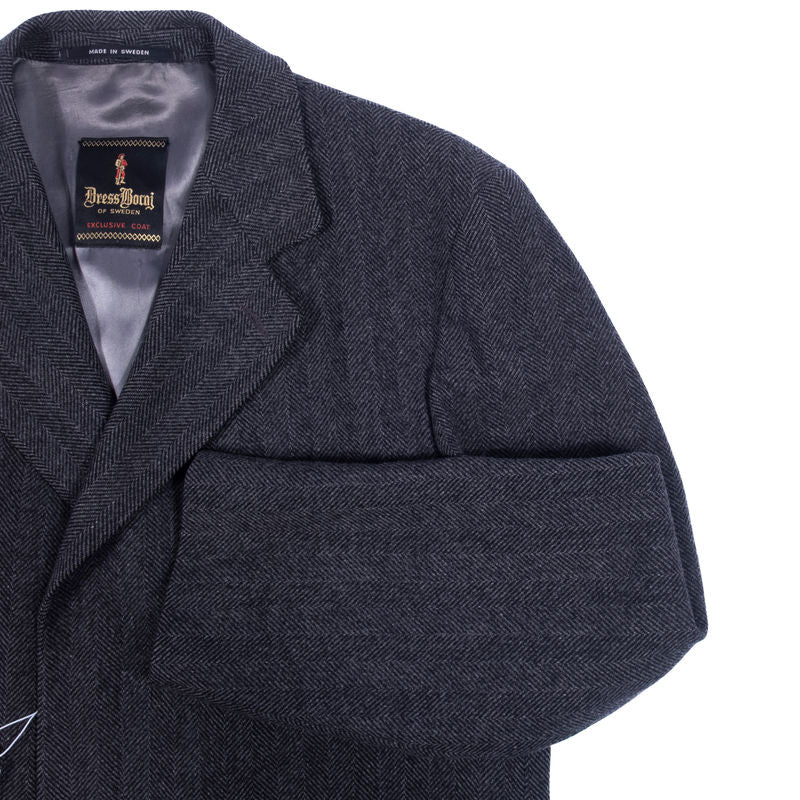 Dress Borni Grey Herringbone Coat Sz 50