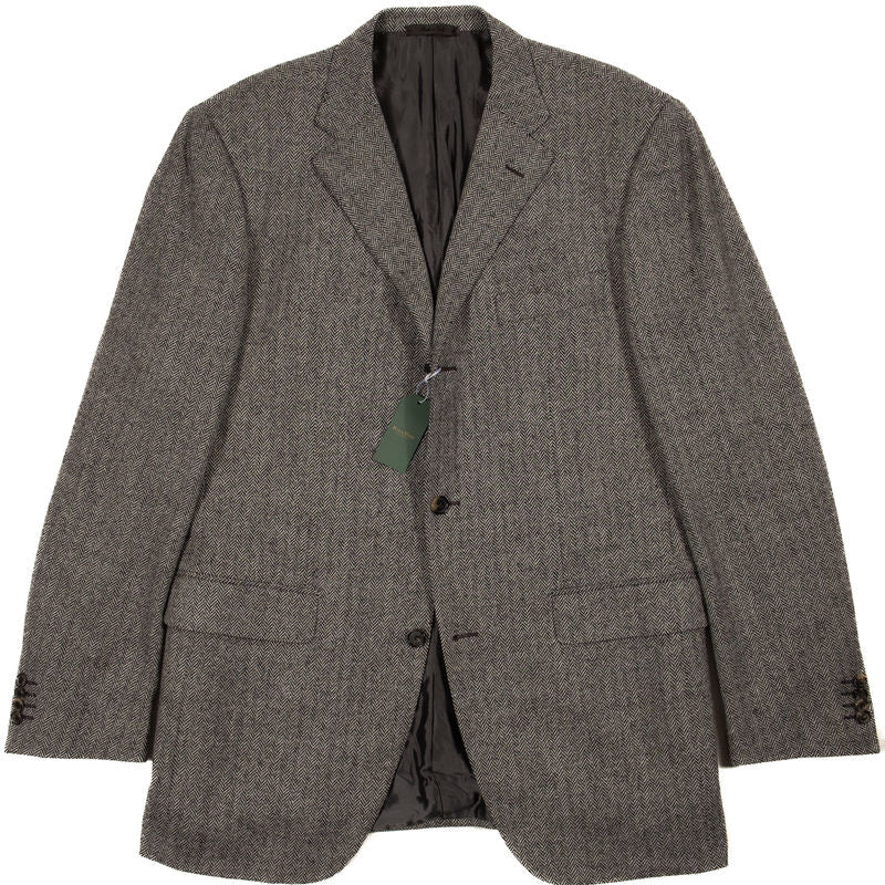 Hugo Boss Grey Herringbone Suit Sz 152