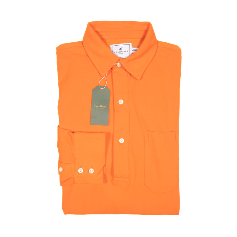 Orange Long Sleeve Polo Shirt