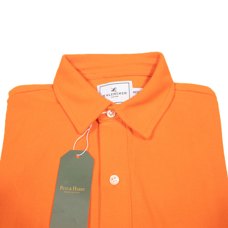 Orange Long Sleeve Polo Shirt