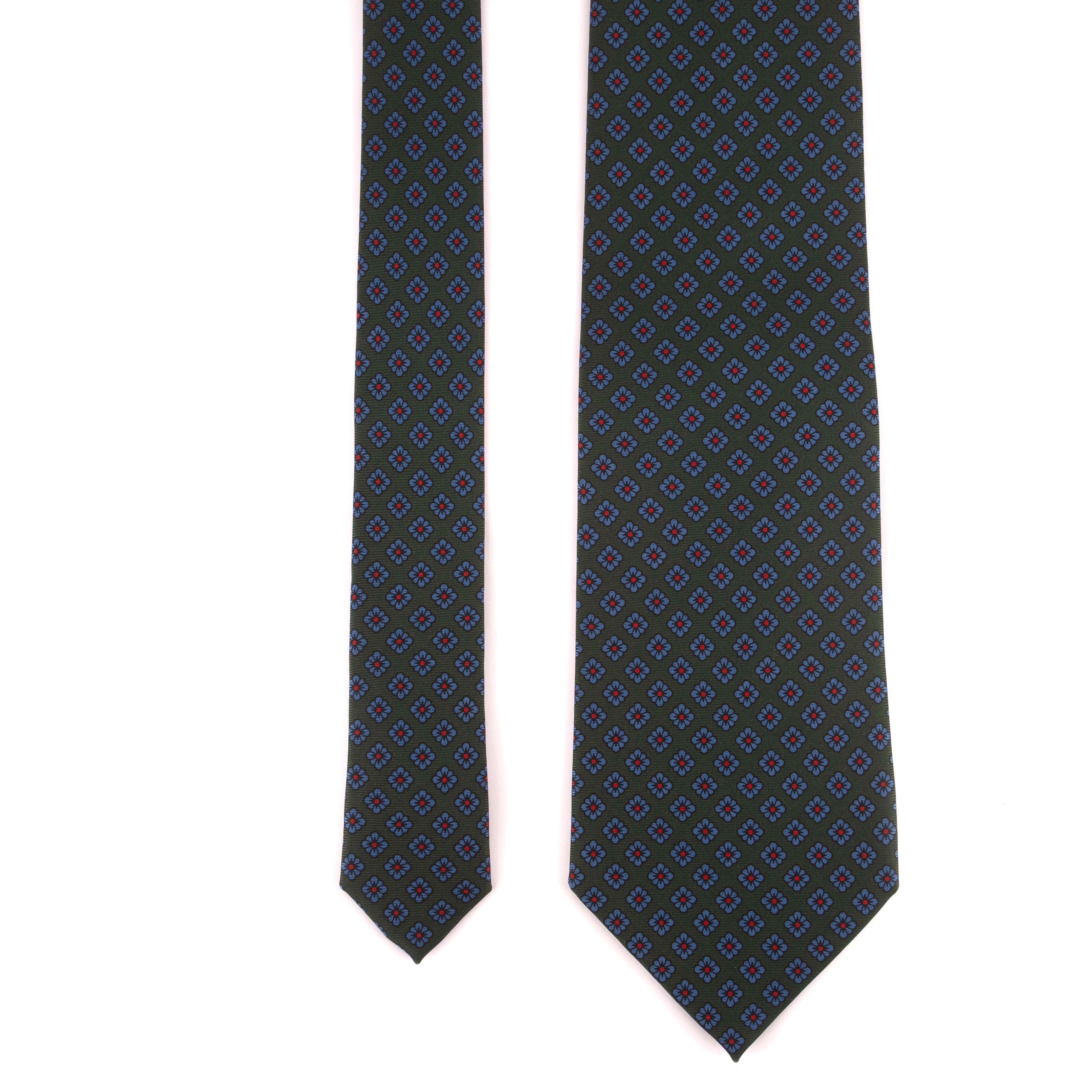 Dark Green Patterned Tie