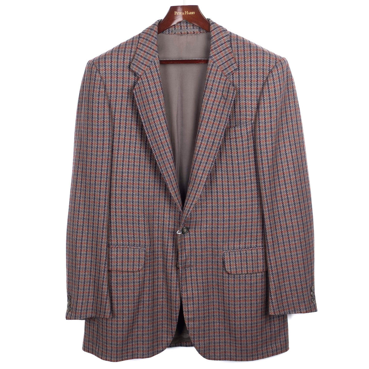 Navy and Red Patterned Cashmere Sport Coat