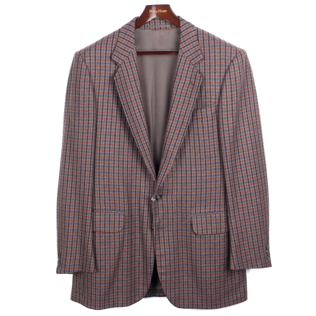 Navy and Red Patterned Cashmere Sport Coat