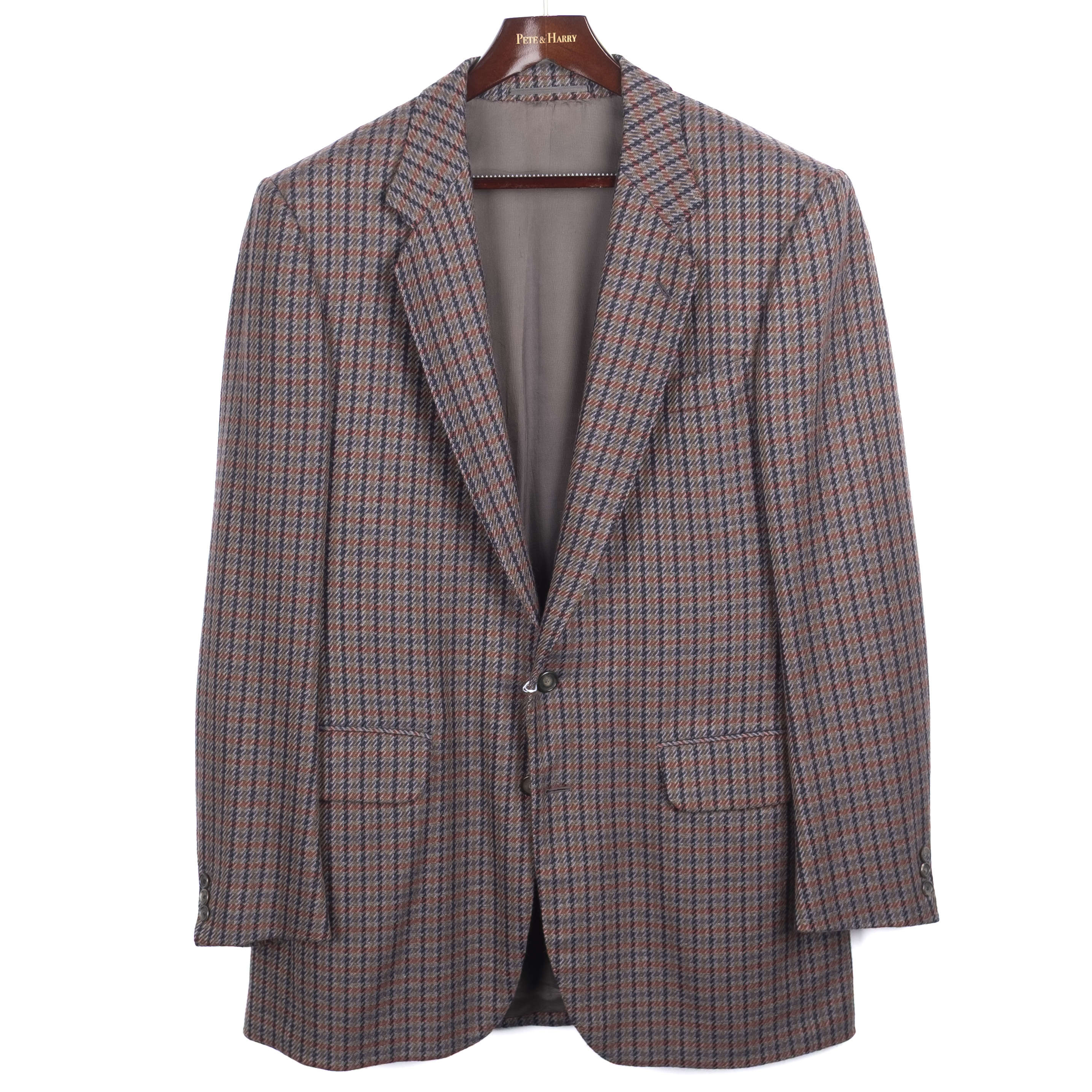 Navy and Red Patterned Cashmere Sport Coat