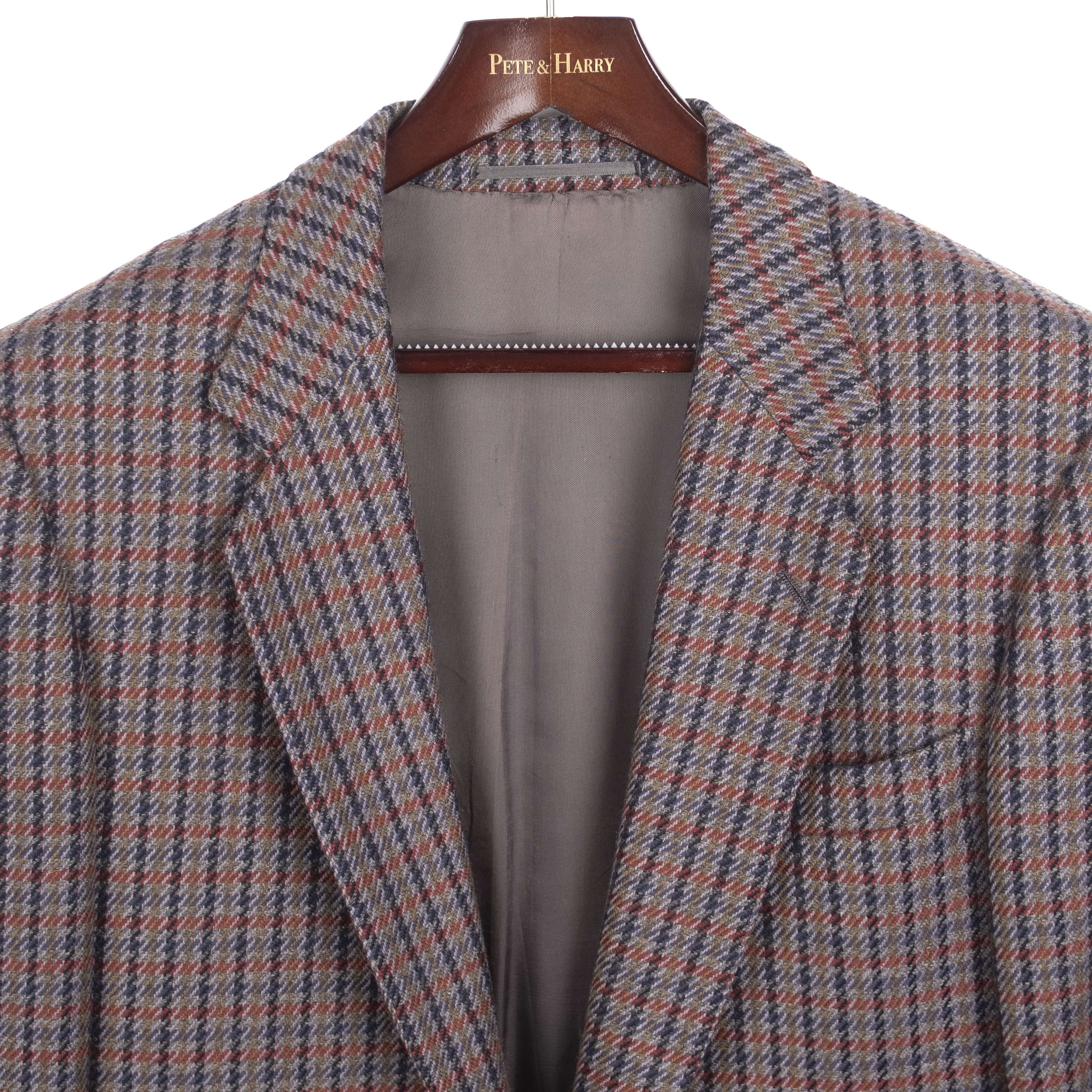 Navy and Red Patterned Cashmere Sport Coat
