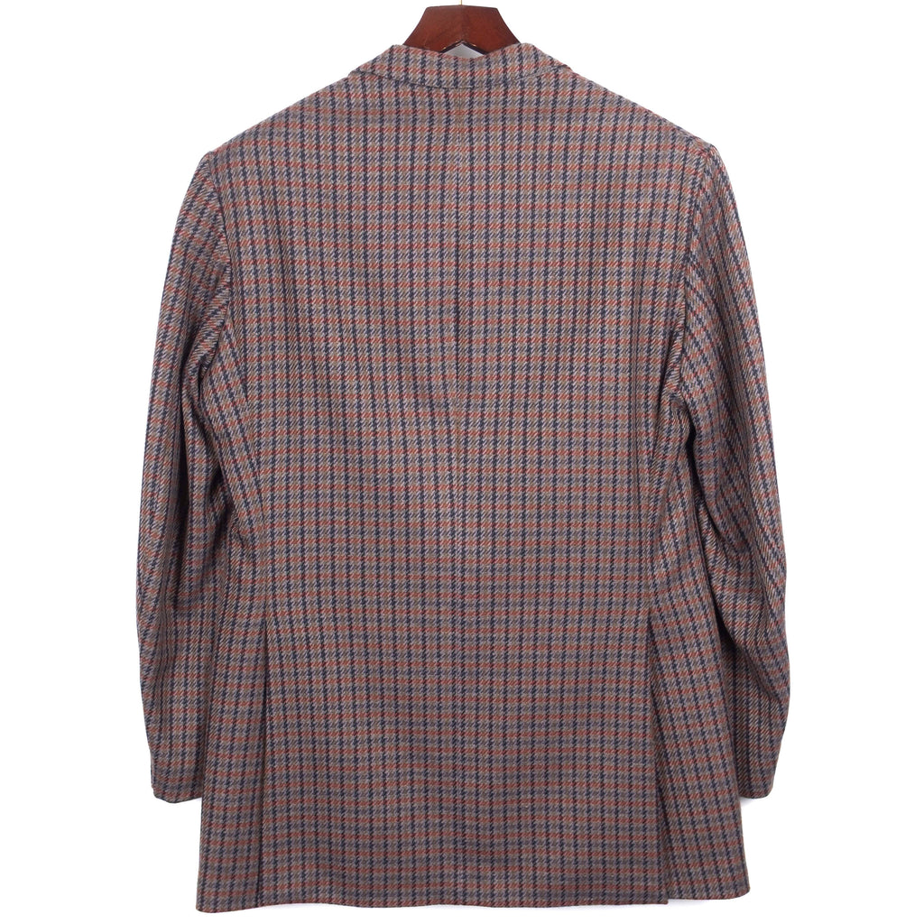 Navy and Red Patterned Cashmere Sport Coat