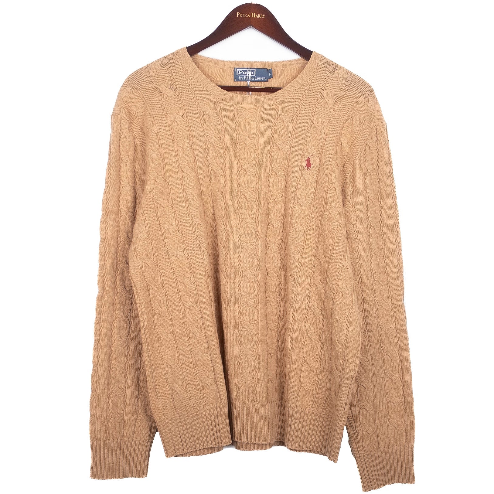 Light Brown Cableknit Crewneck