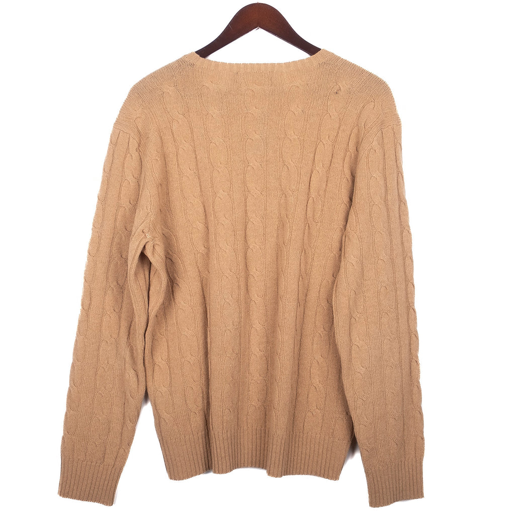 Light Brown Cableknit Crewneck