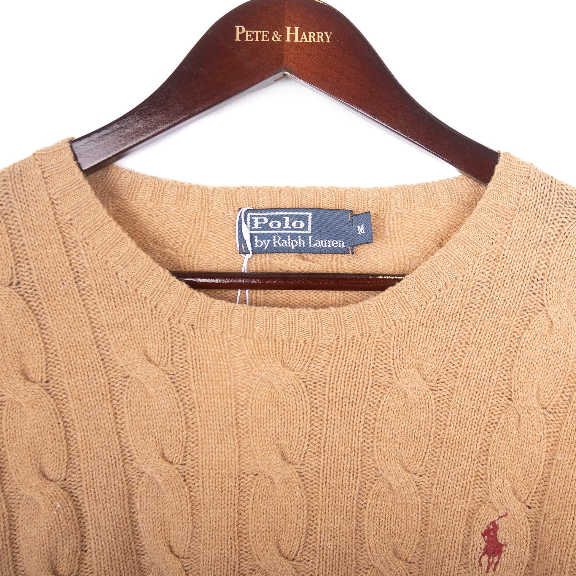 Light Brown Cableknit Crewneck