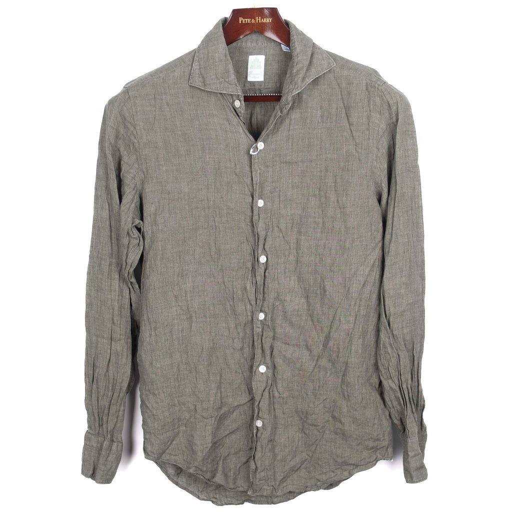 Green Linen Buttondown Shirt