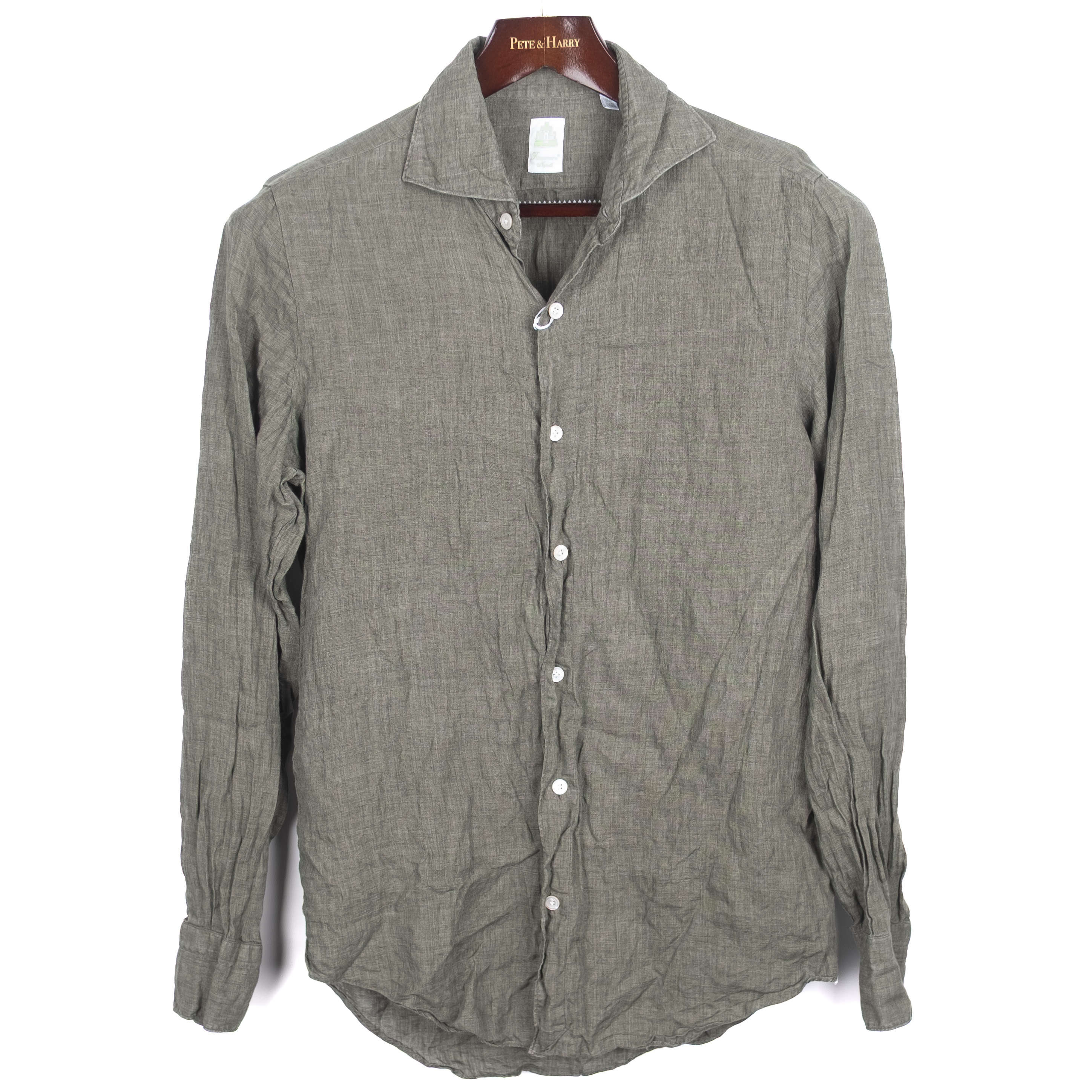 Green Linen Buttondown Shirt