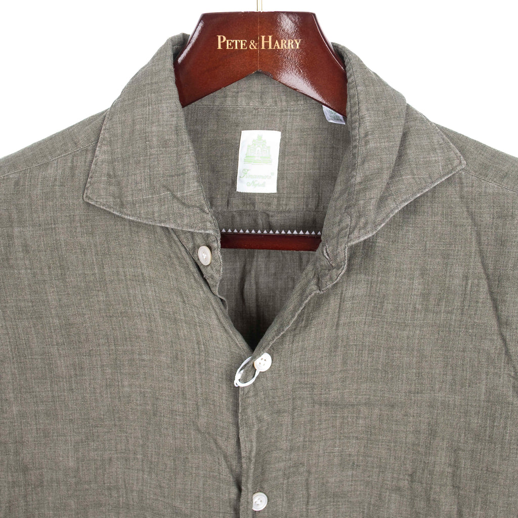Green Linen Buttondown Shirt
