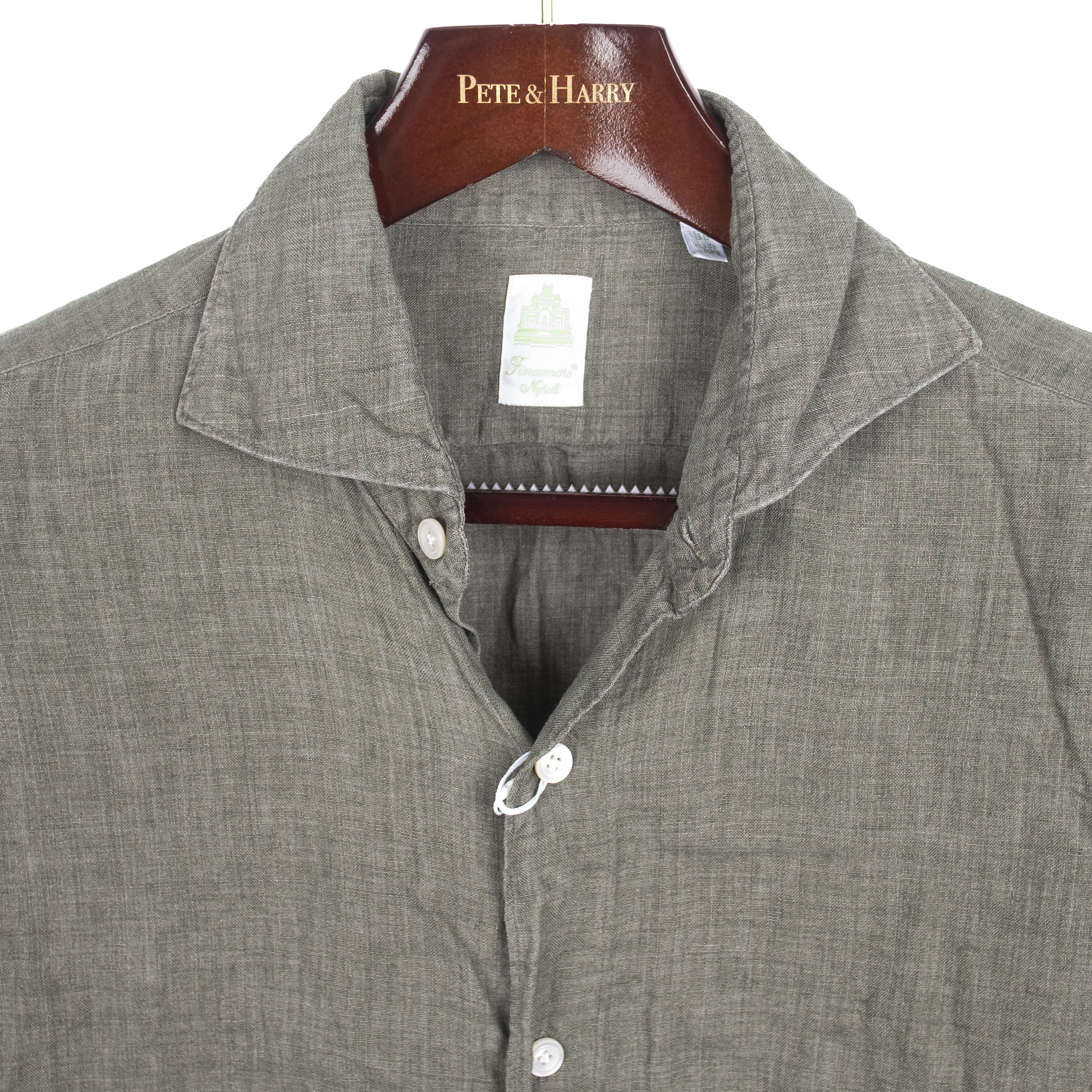 Green Linen Buttondown Shirt