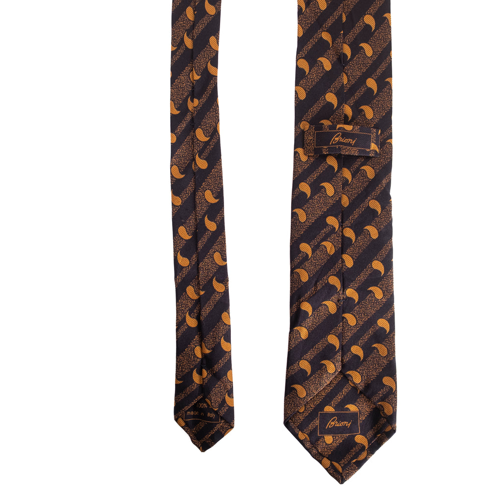 Navy and Orange Striped Tie