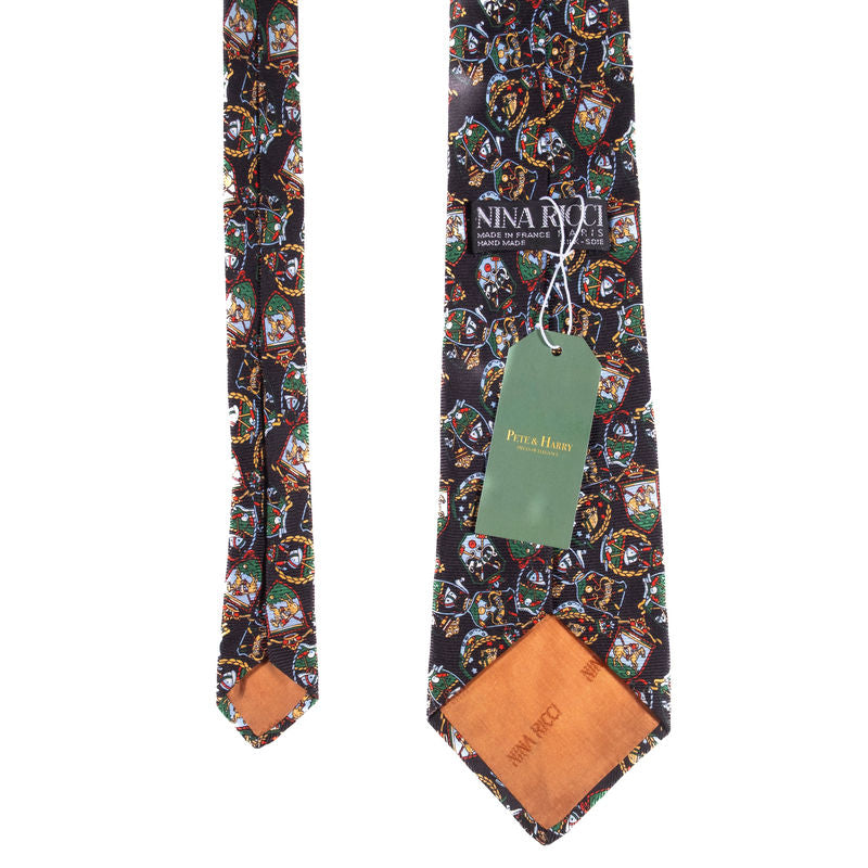 Nina Ricci Tie Black with Polo Pattern