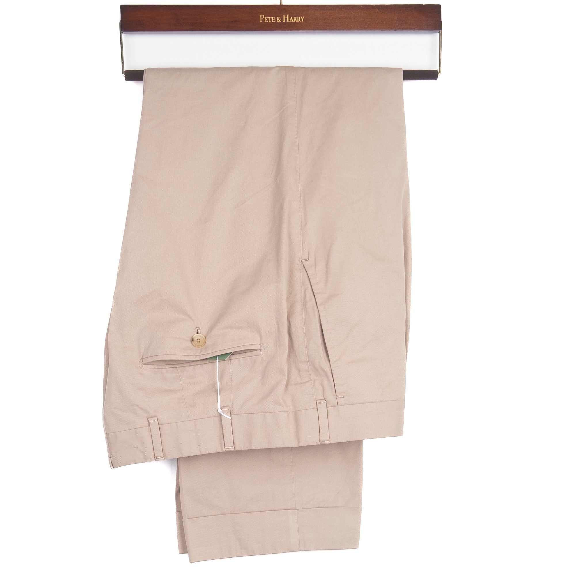 Beige Cotton Dress Trousers