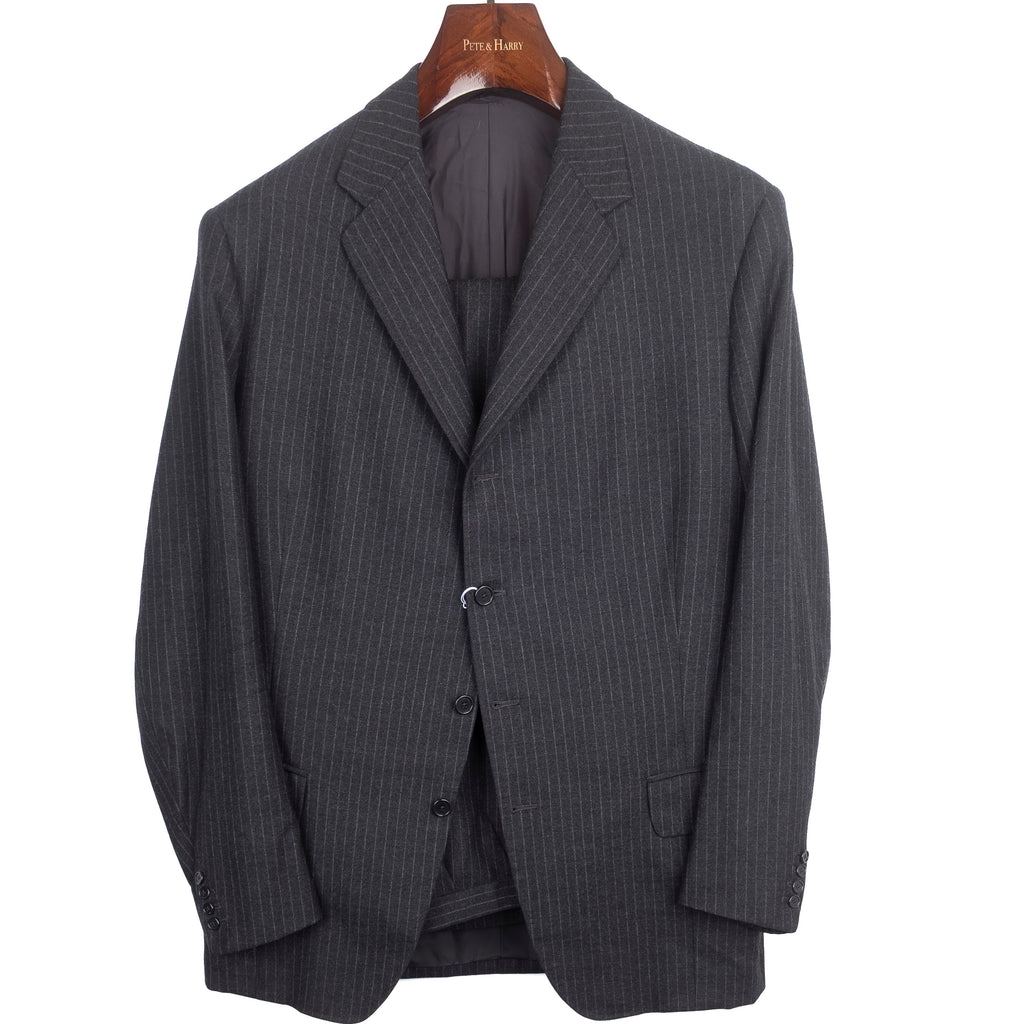 Charcoal Pinstriped 4 Button Suit