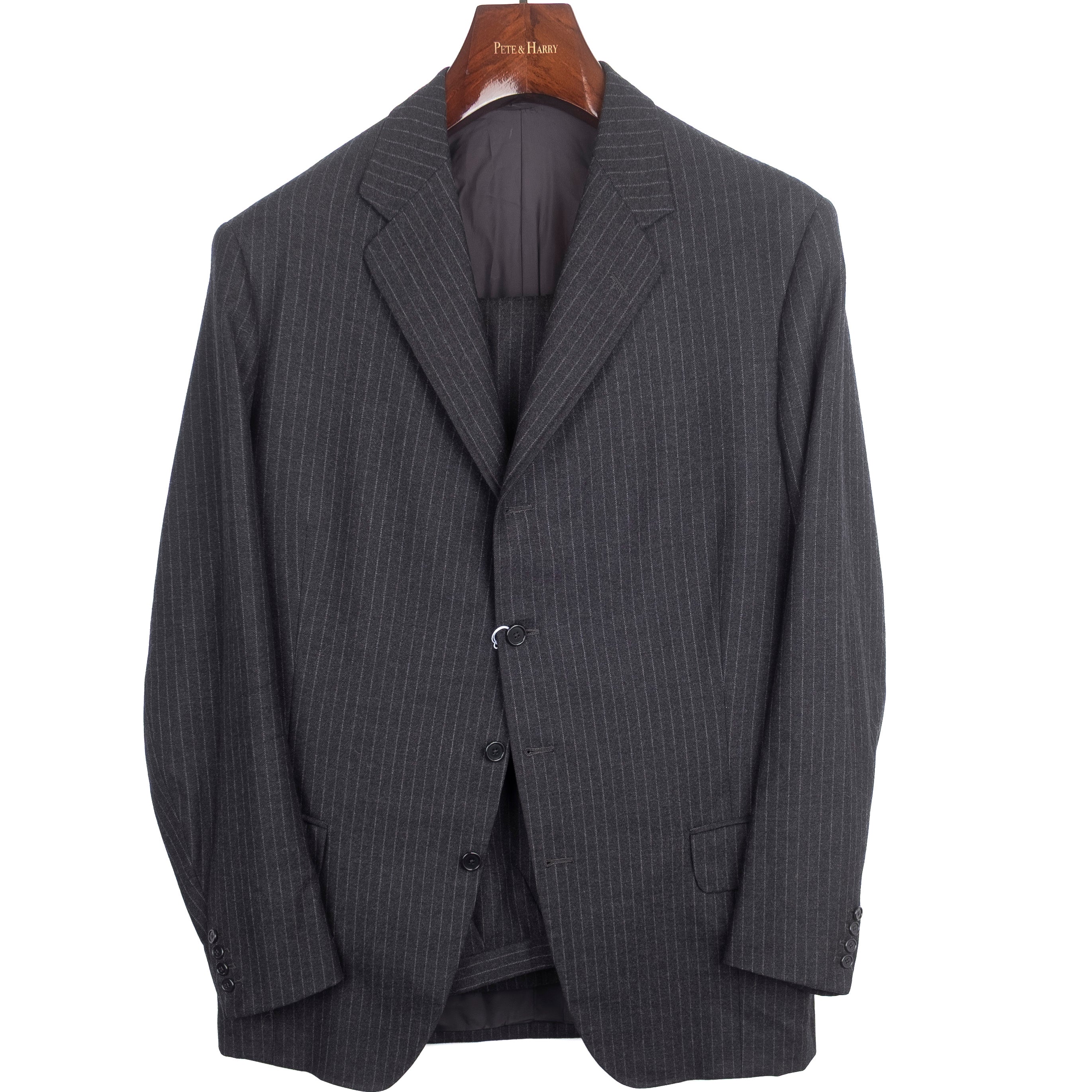 Charcoal Pinstriped 4 Button Suit
