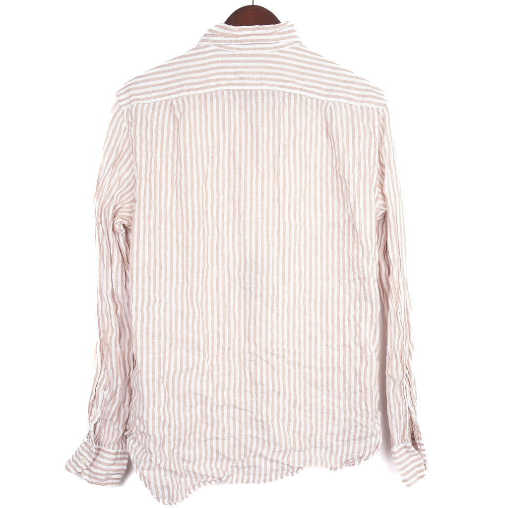 White with Brown Stripes Buttondown Shirt