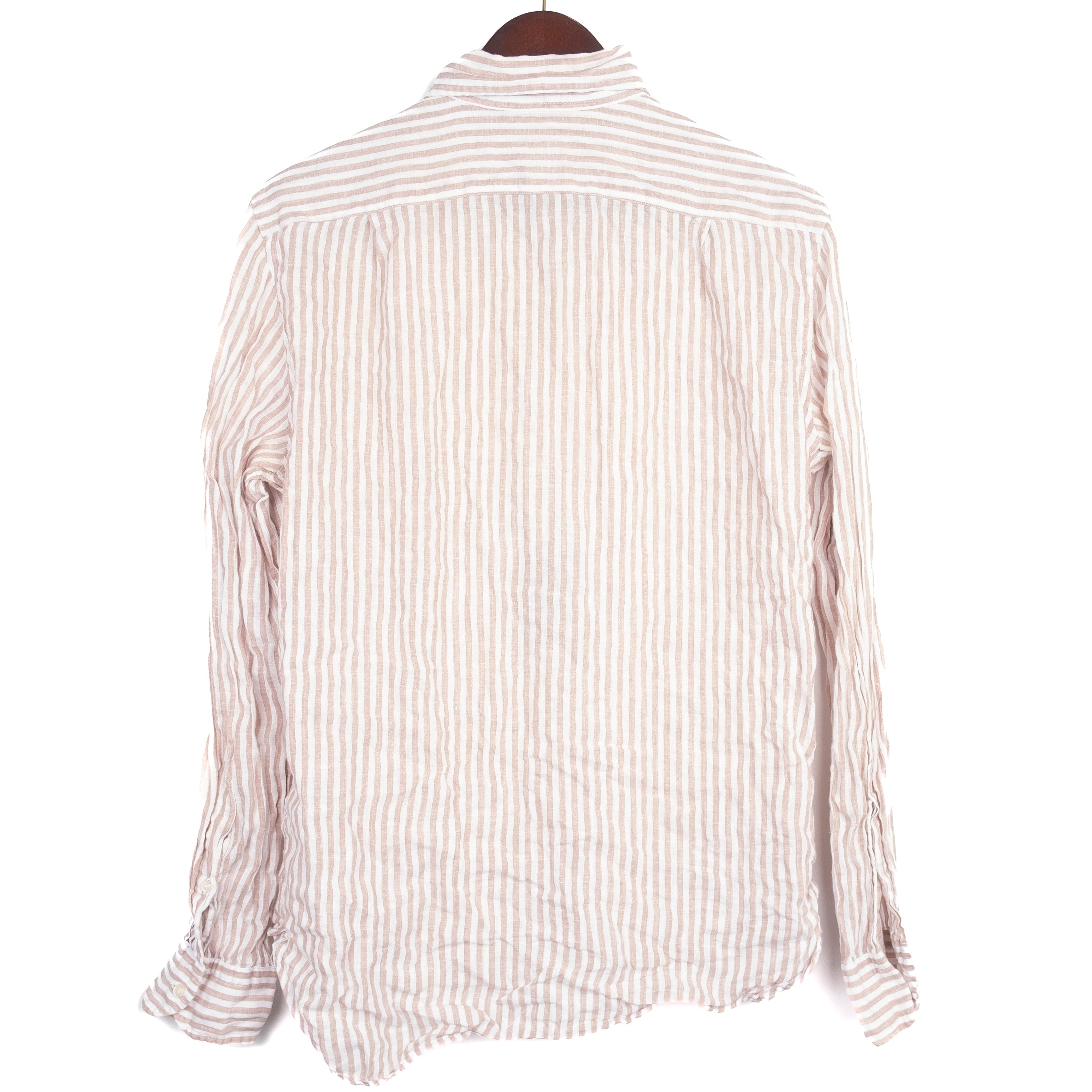 White with Brown Stripes Buttondown Shirt