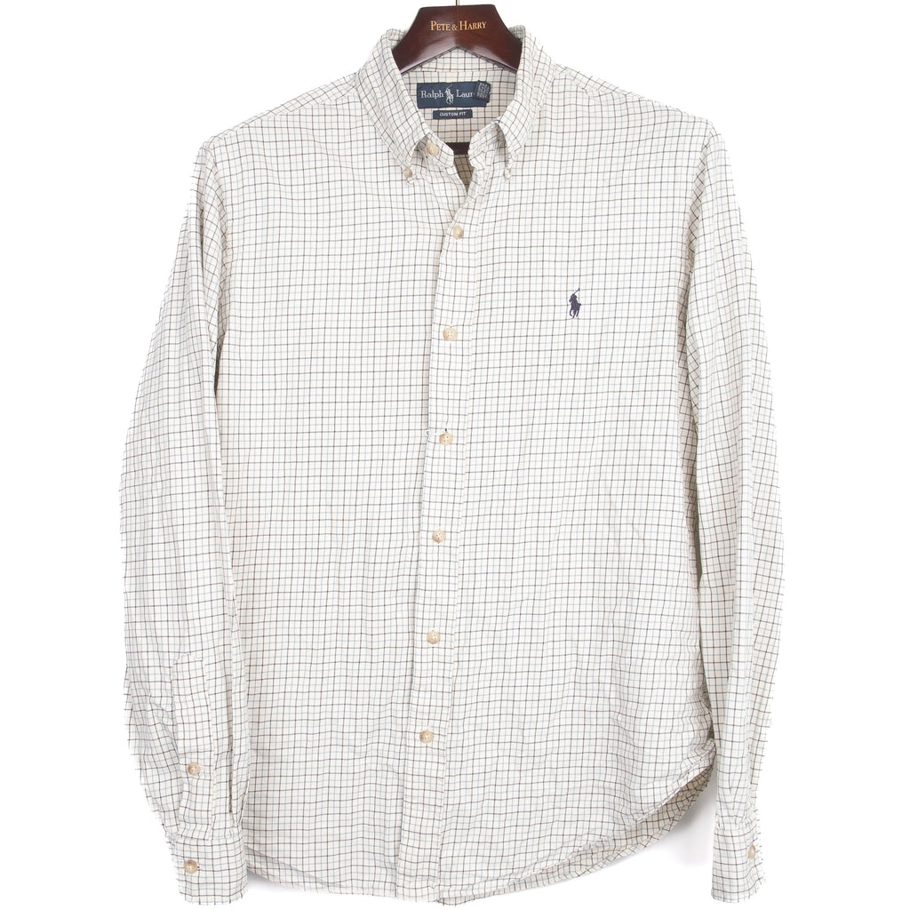 White and Blue Tattersall Check Buttondown Shirt