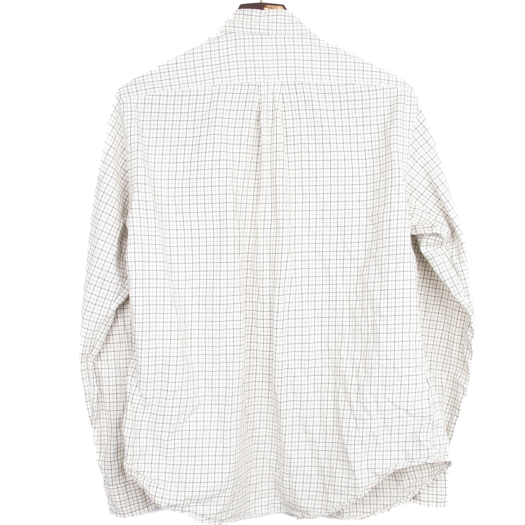 White and Blue Tattersall Check Buttondown Shirt