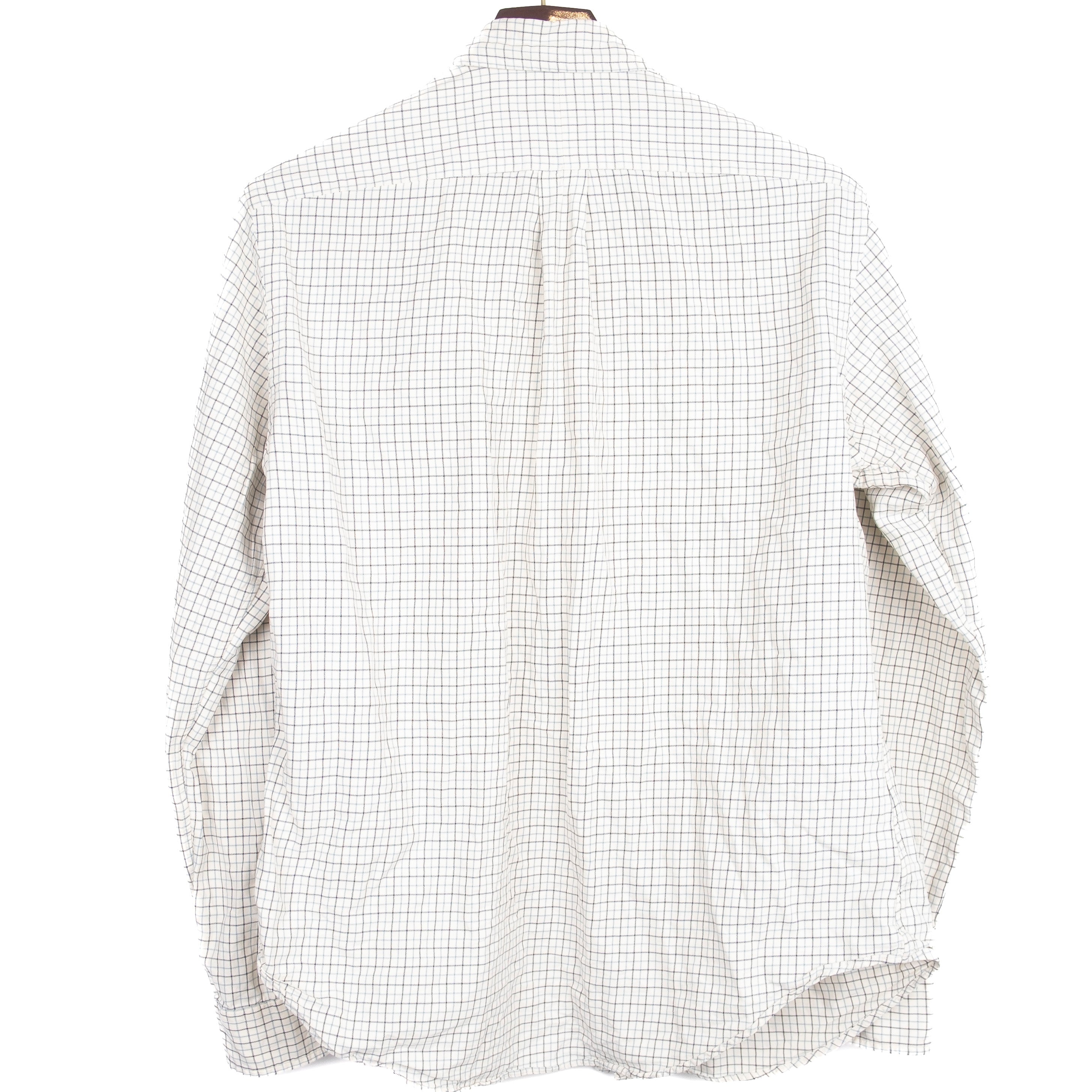 White and Blue Tattersall Check Buttondown Shirt