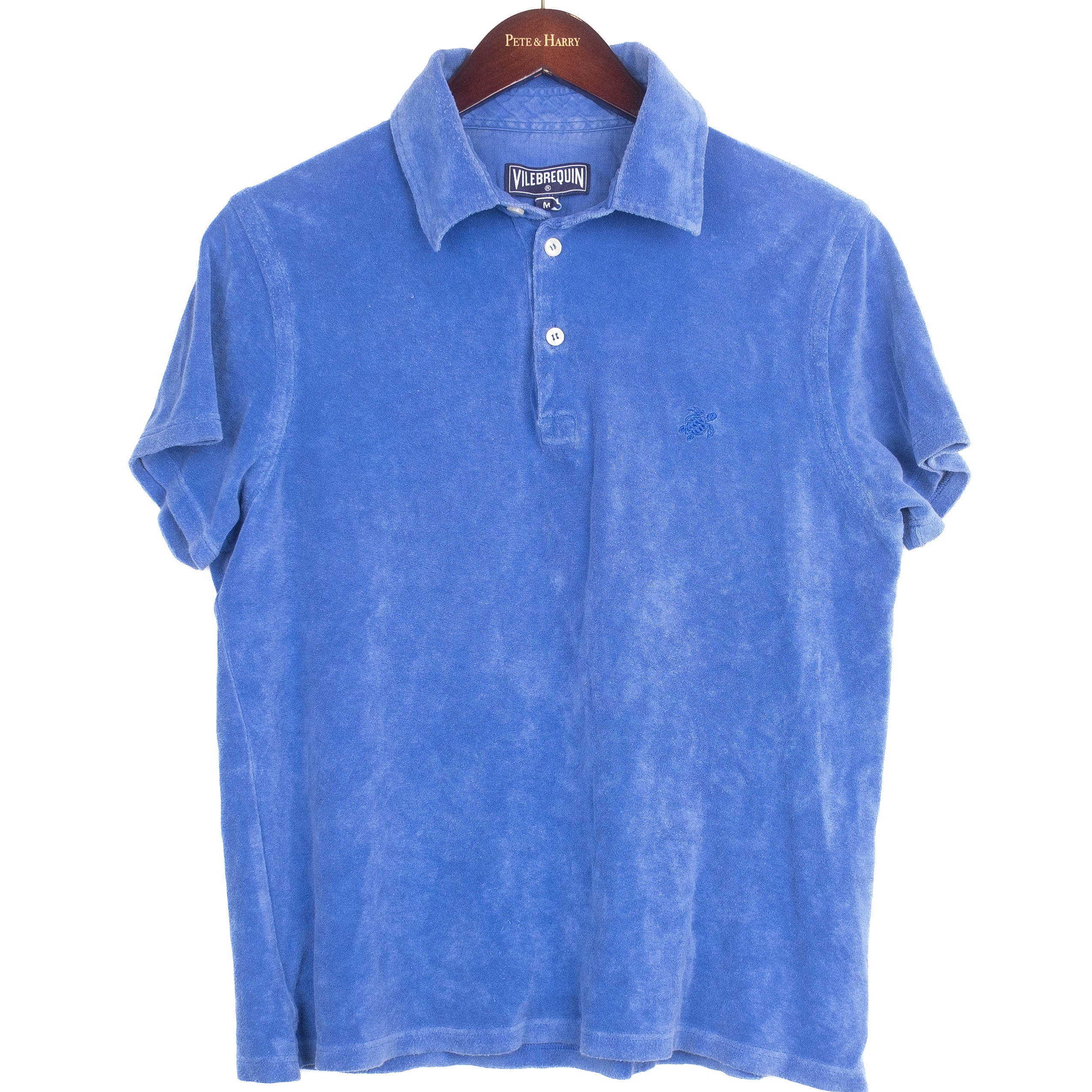 Blue Short Sleeve Terry Polo Shirt