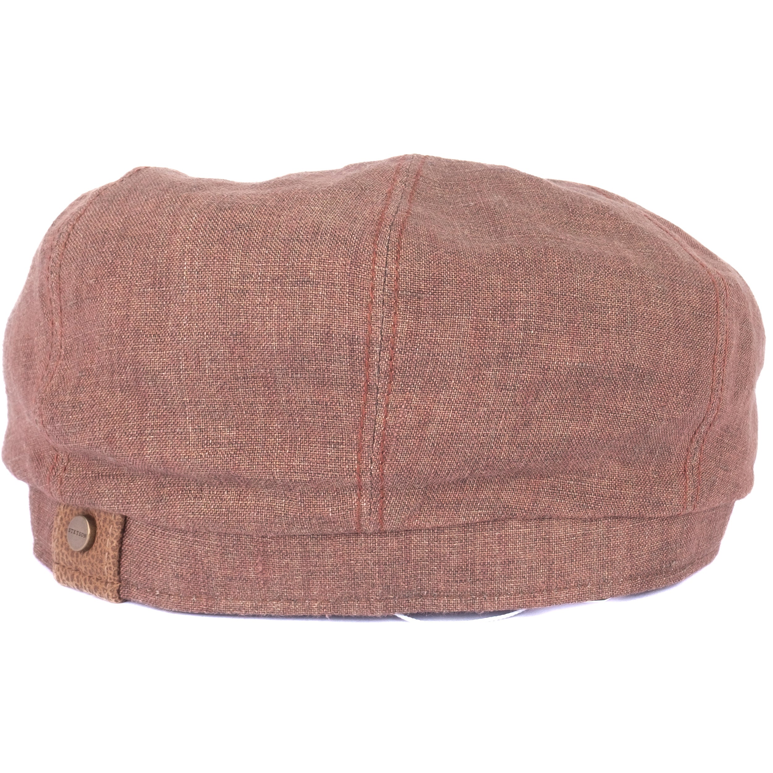 Brown Linen Newsboy Cap