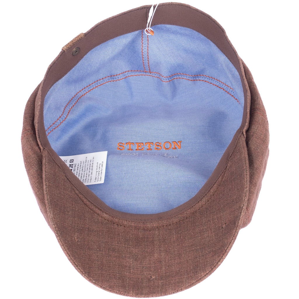 Brown Linen Newsboy Cap