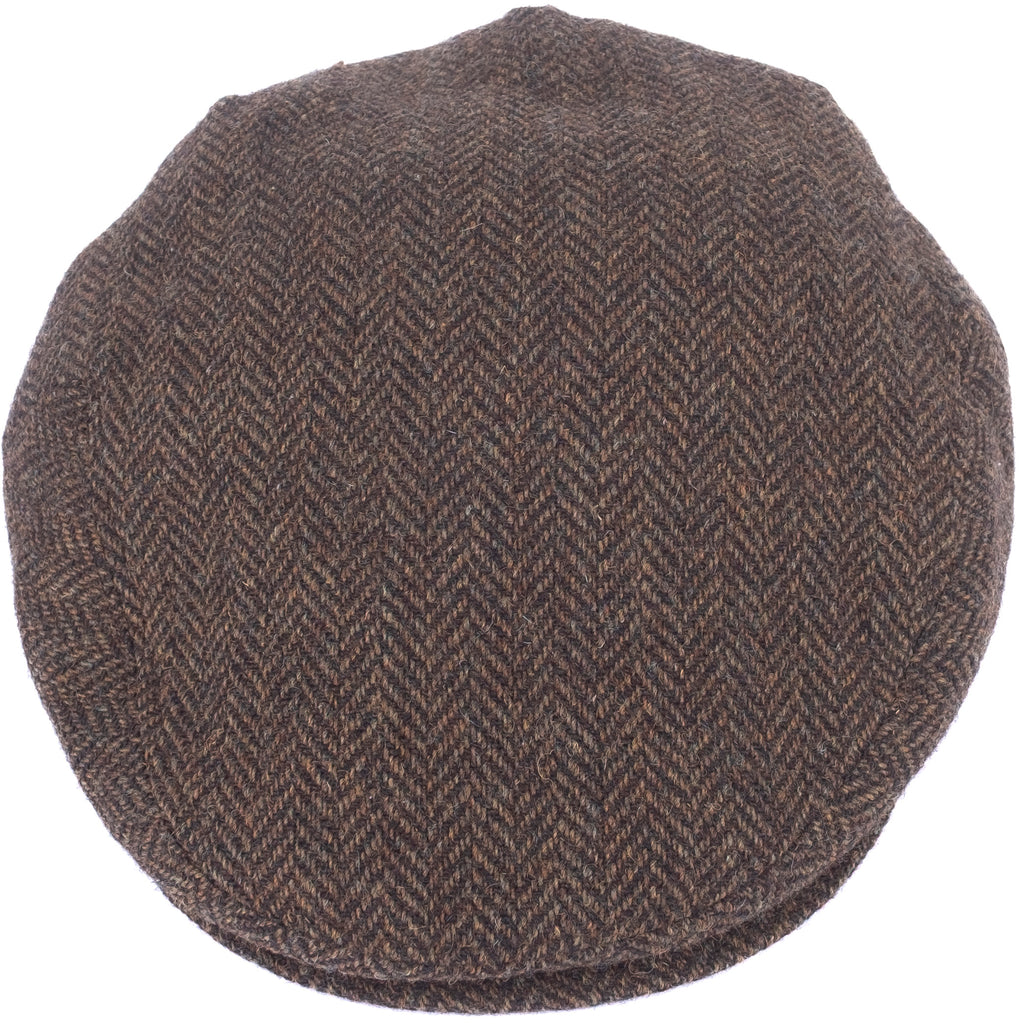 Green Herringbone Flat Cap
