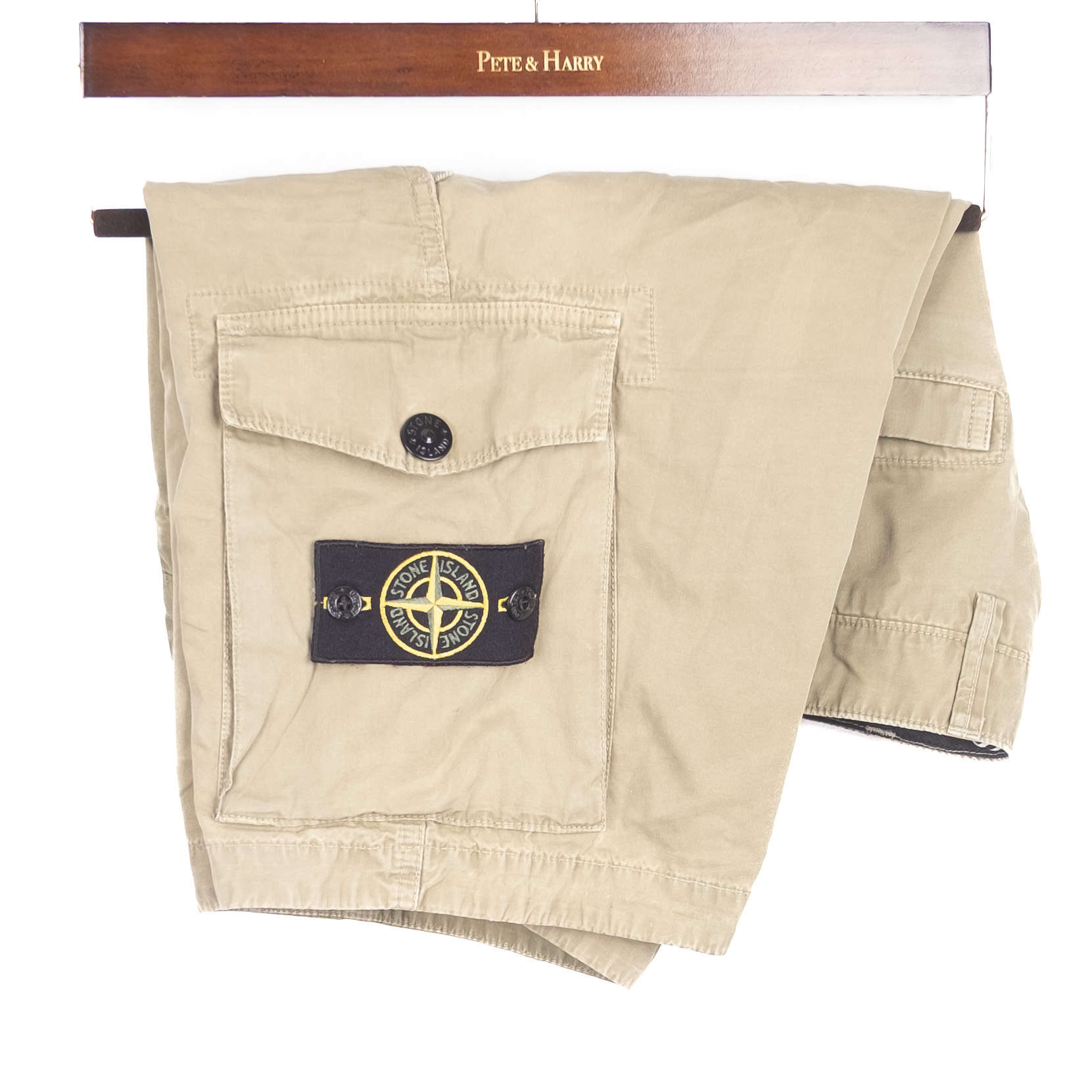 Stone Island Khaki Cargo Short