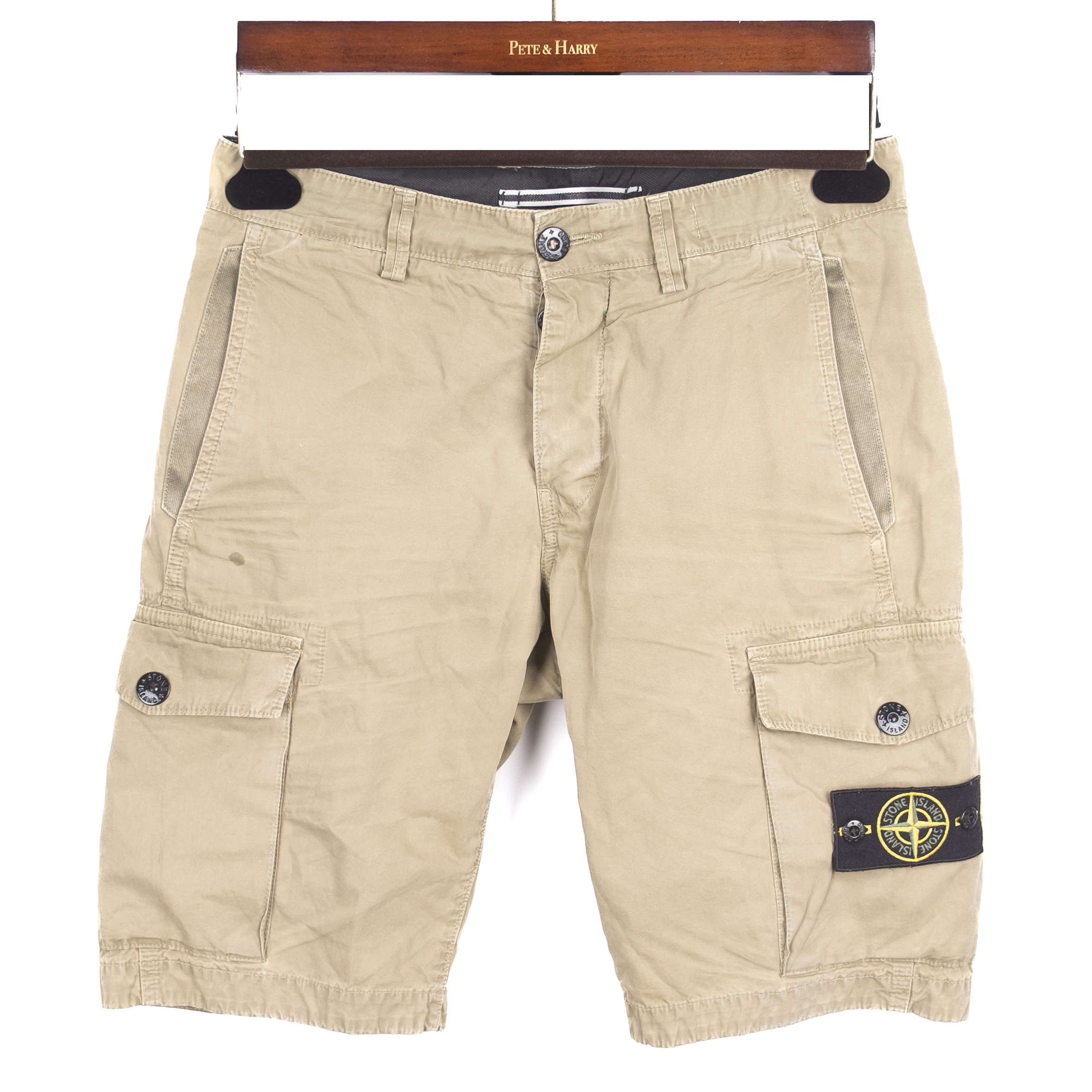 Stone Island Khaki Cargo Short