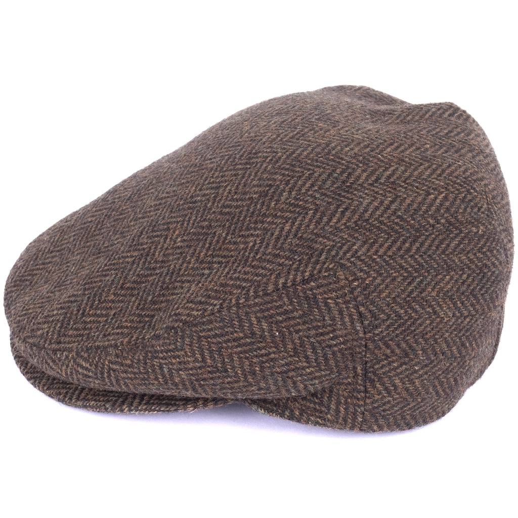 Green Herringbone Flat Cap